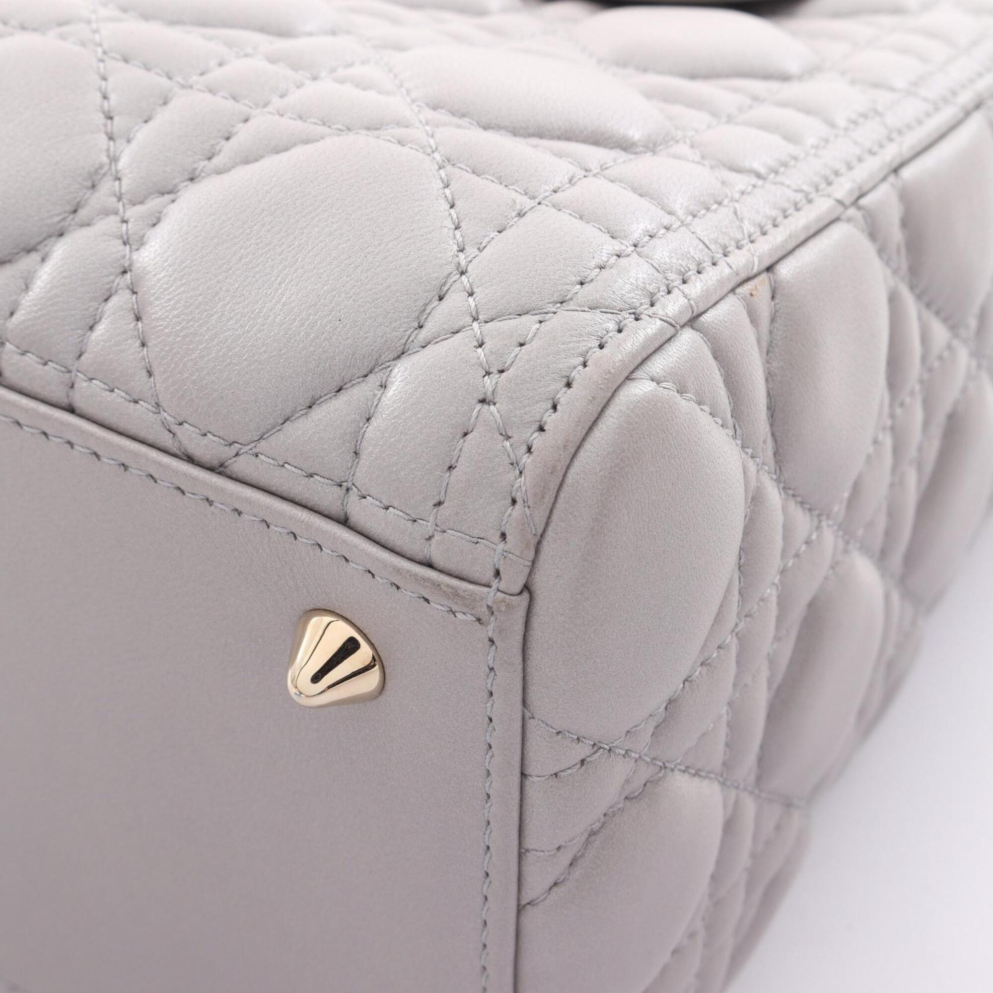 Christian Dior Gray Leather Handbag (Pre-Owned)