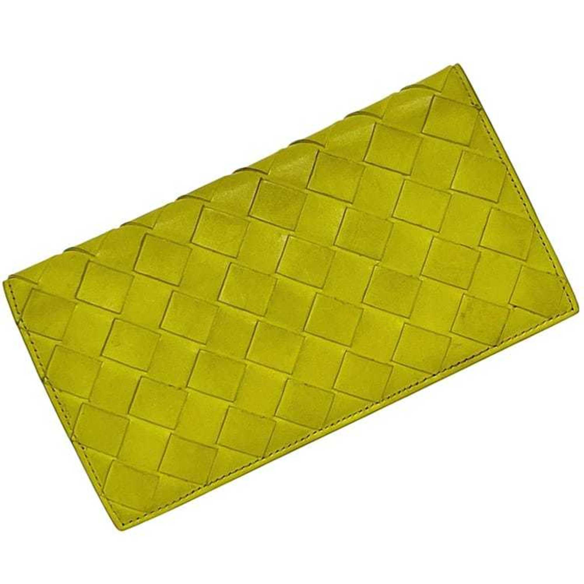 Bottega Veneta Yellow Leather Long Wallet (Bi-Fold) (Pre-Owned)