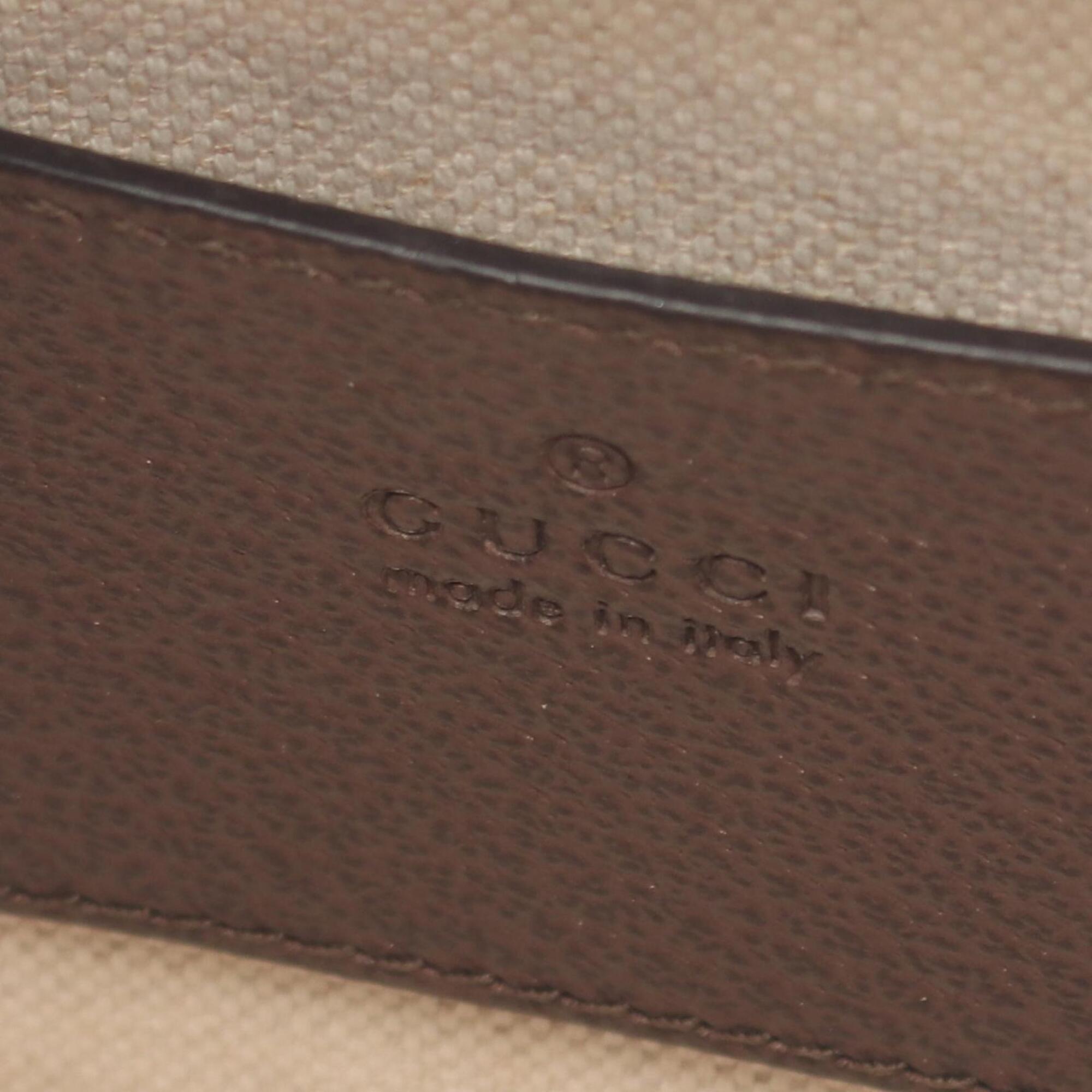 Gucci Beige Brown Gg Supreme Leather Handbag (Pre-Owned)