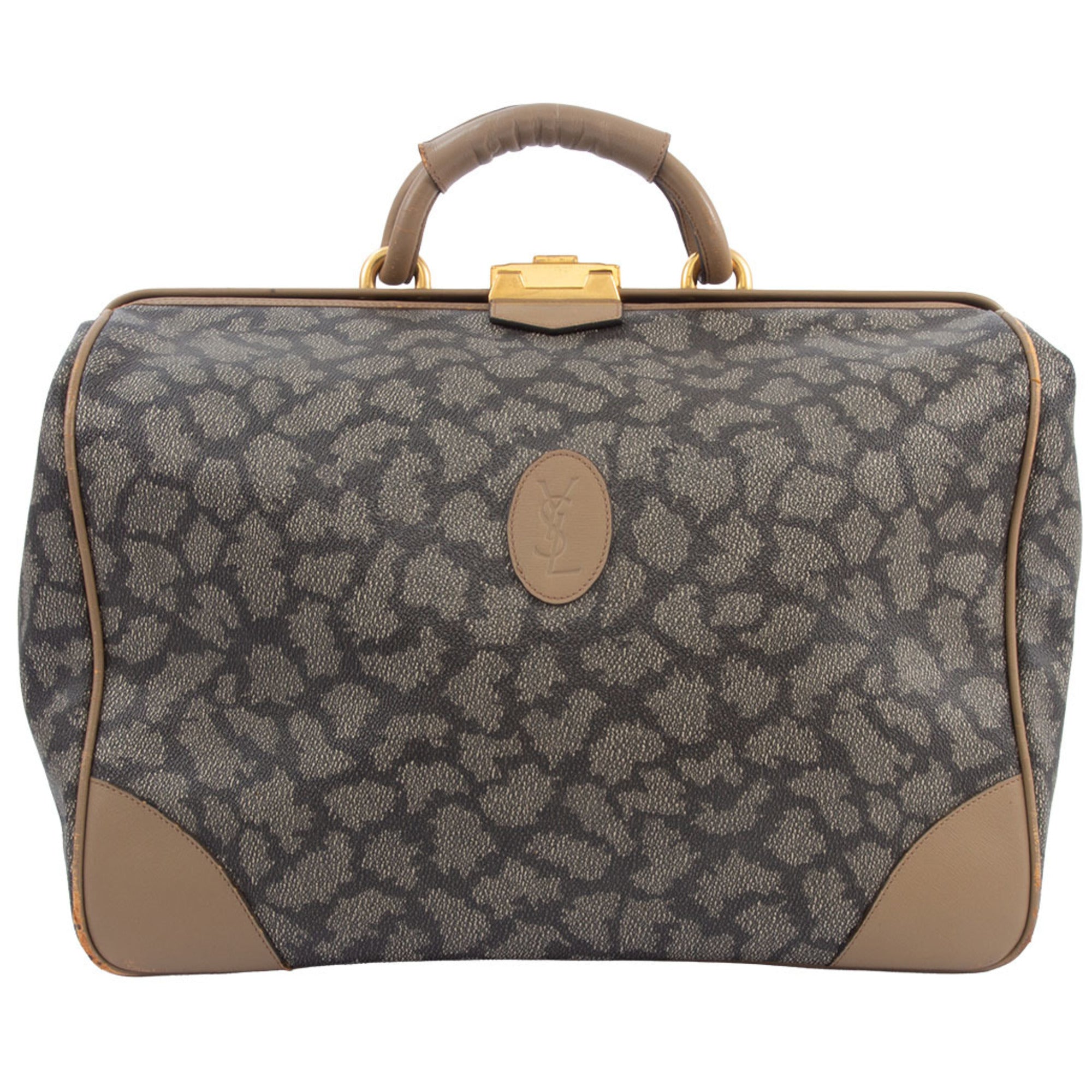 Yves Saint Laurent Beige Brown Pvc Handbag (Pre-Owned)