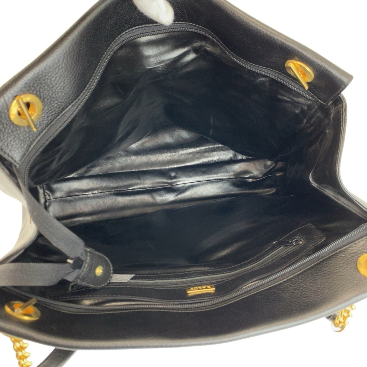 Bally Black Leather Shoulder Bag Tote Bag (Pre-Owned)