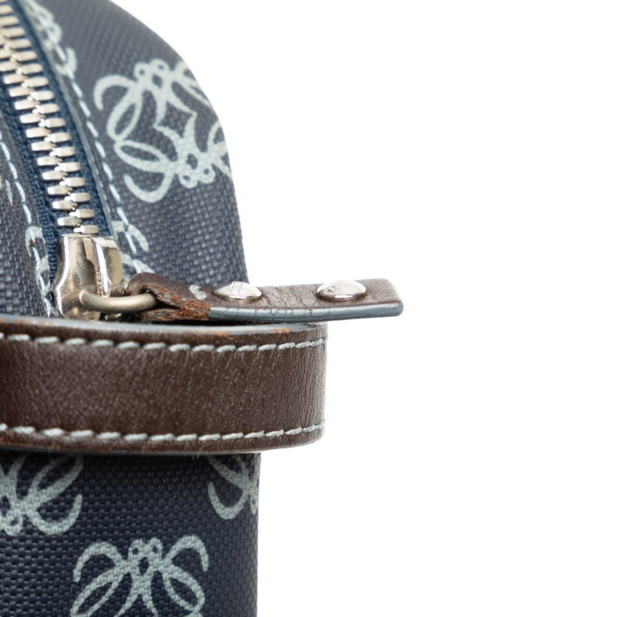 Loewe Brown Navy Pvc Leather Pouch (Pre-Owned)