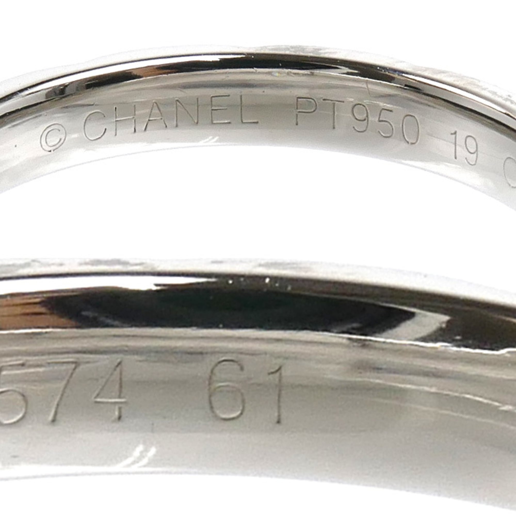 Chanel Platinum 950 Band Ring (Pre-Owned)
