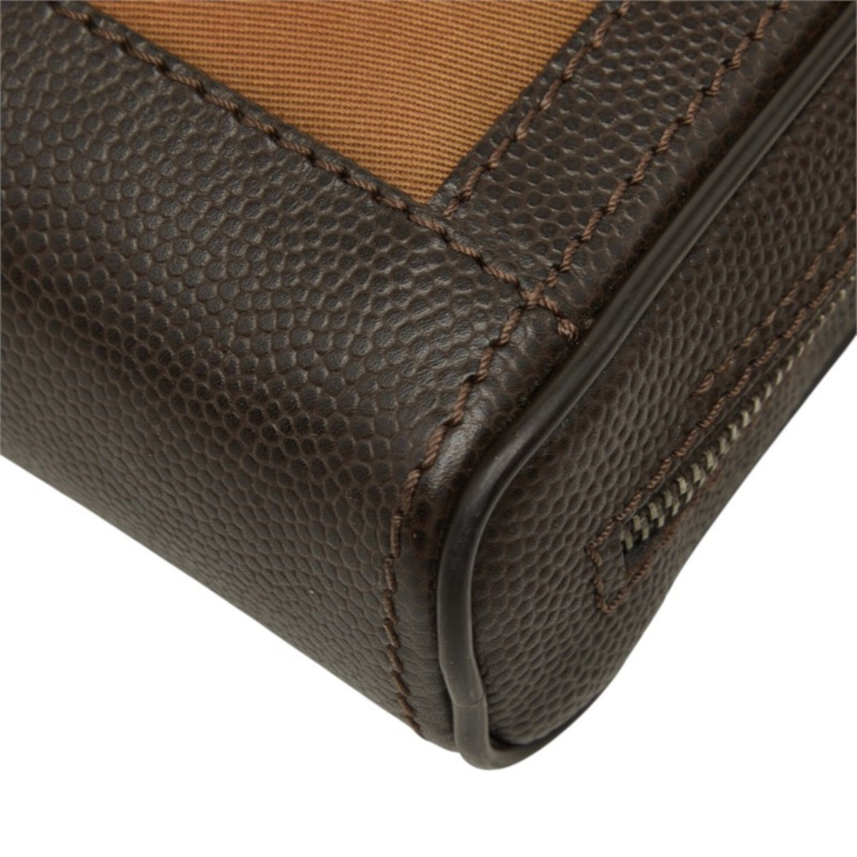 Dunhill Brown Canvas Leather Clutch Bag (Pre-Owned)