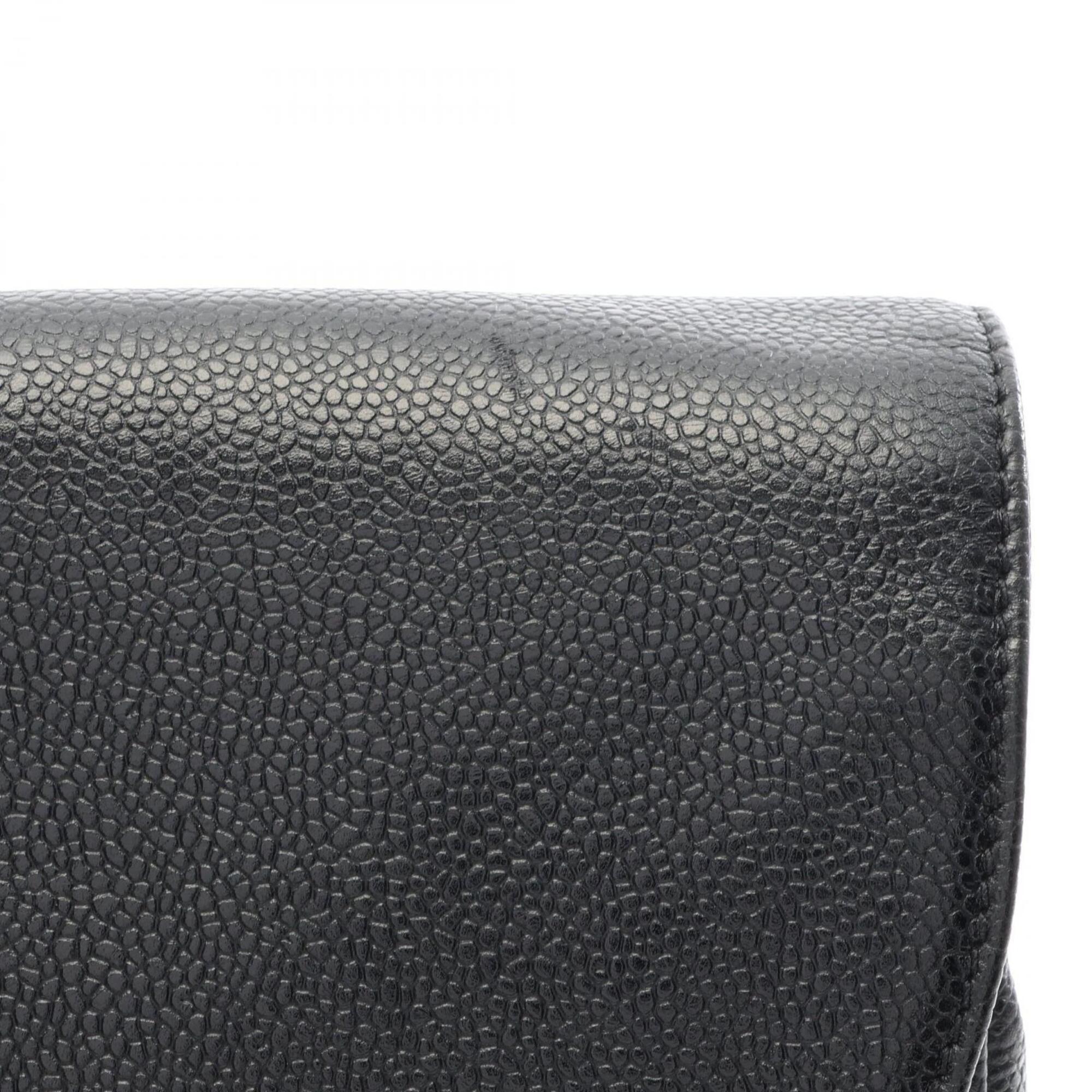 Chanel Black Grained Calfskin Backpack Handbag (Pre-Owned)