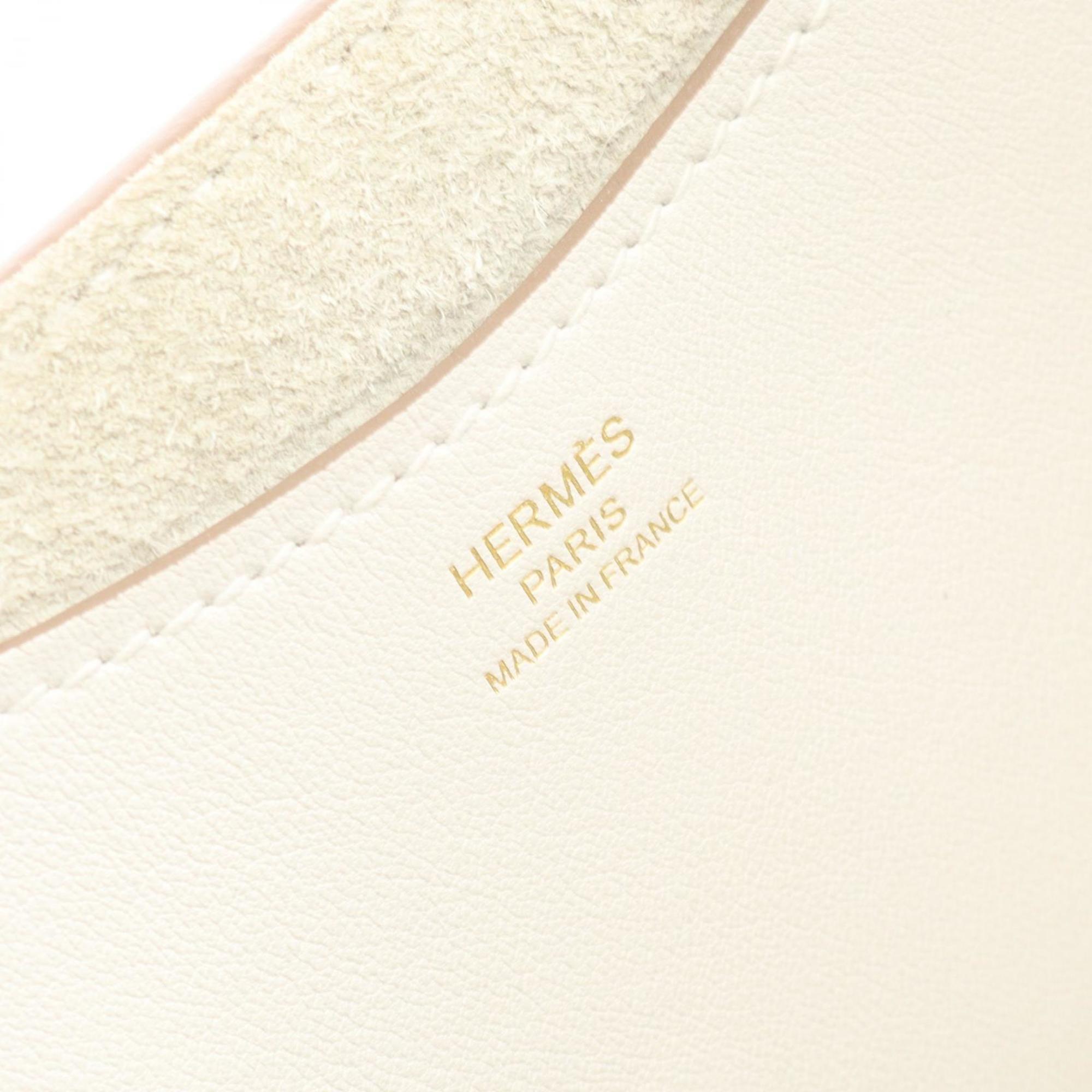 Hermes White Taurillon Clemence Leather Leather Swift Leather Handbag (Pre-Owned)
