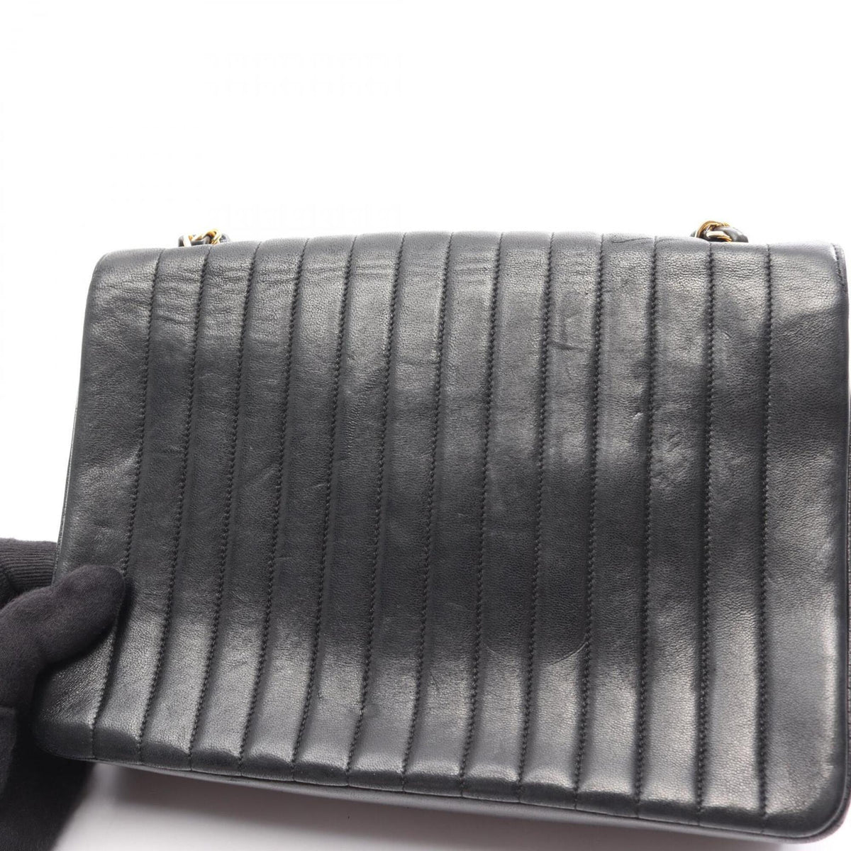 Chanel Black Leather Handbag Shoulder Bag (Pre-Owned)