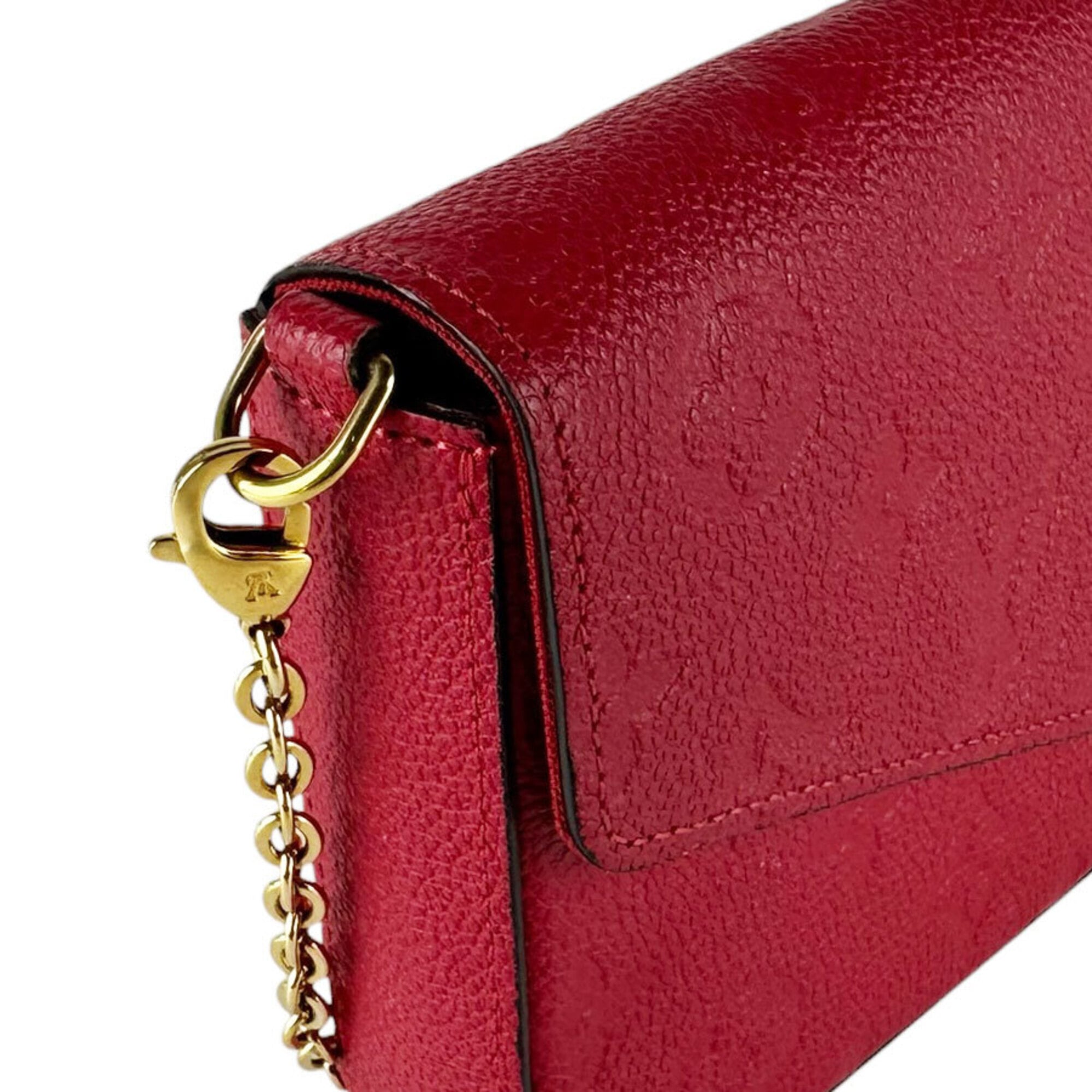 Louis Vuitton Red Color Monogram Empreinte Pochette Shoulder Bag (Pre-Owned)