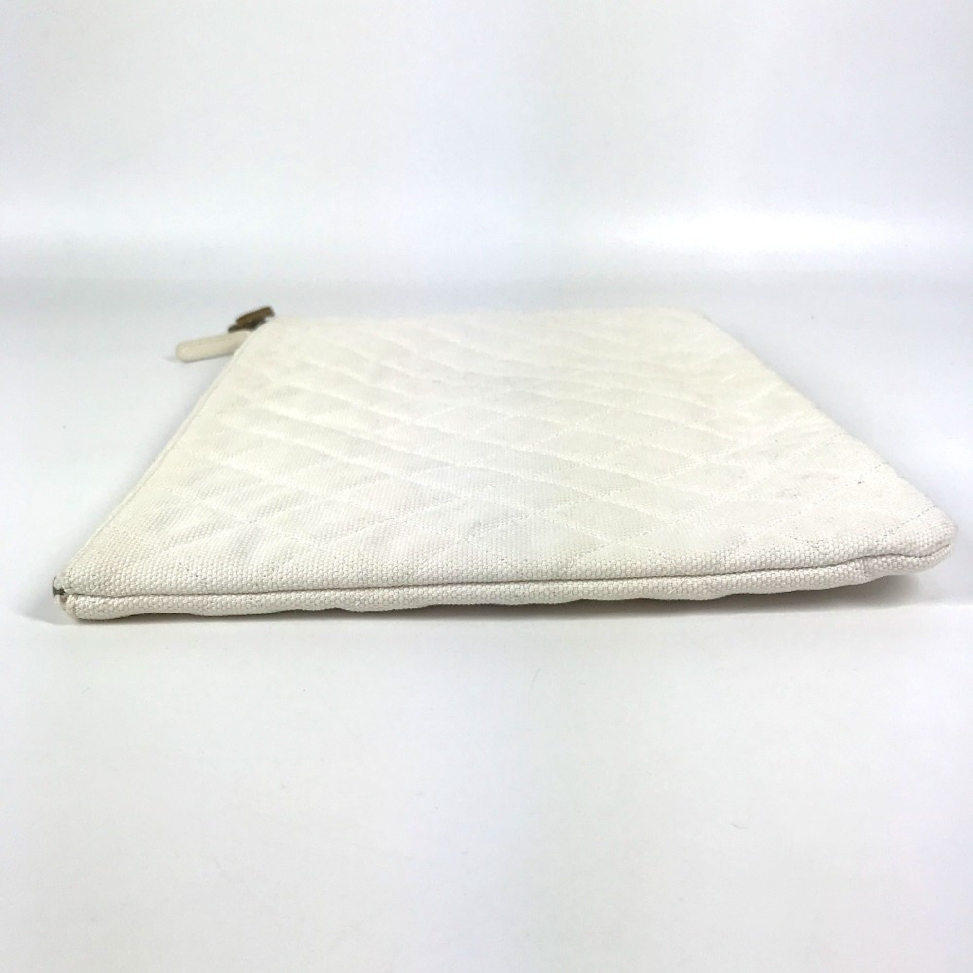 Chanel Blue Pink White Canvas Clutch Bag Pouch (Pre-Owned)