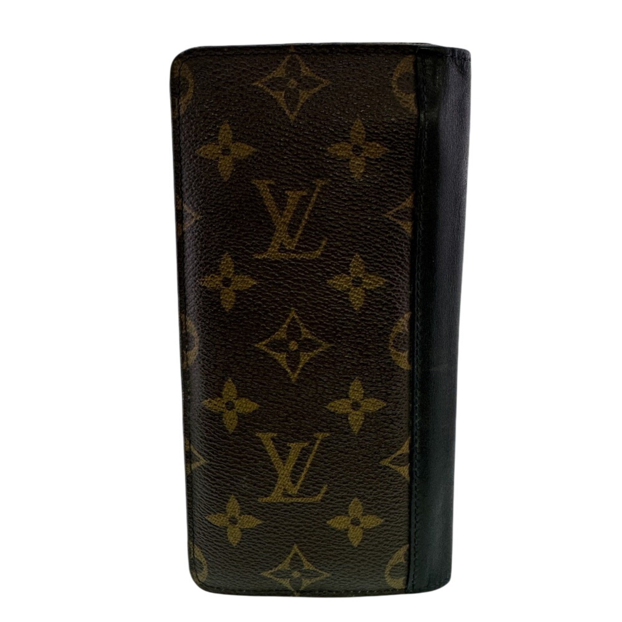 Louis Vuitton Black Leather Long Wallet (Bi-Fold) (Pre-Owned)