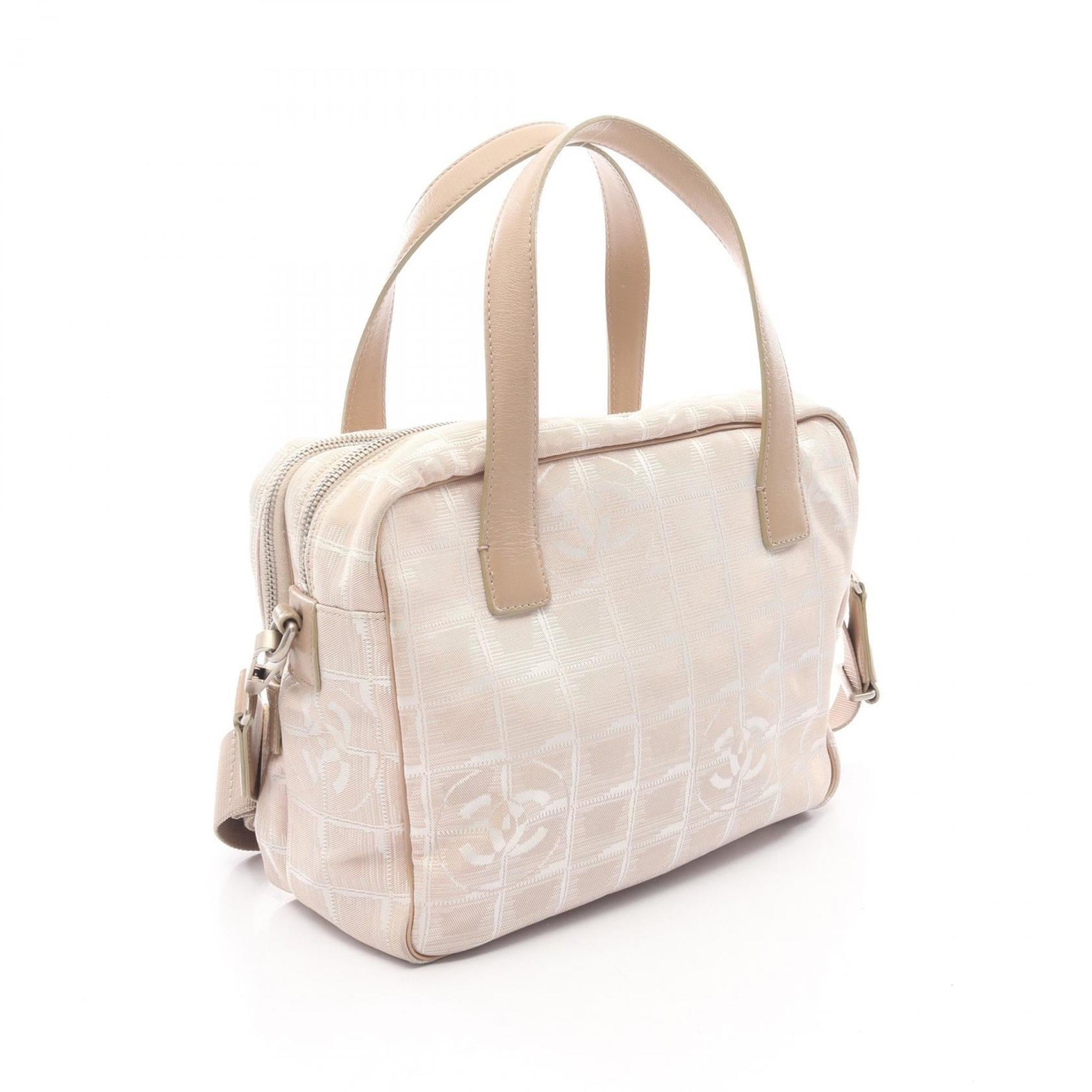 Chanel Beige Leather Nylon Canvas Handbag (Pre-Owned)