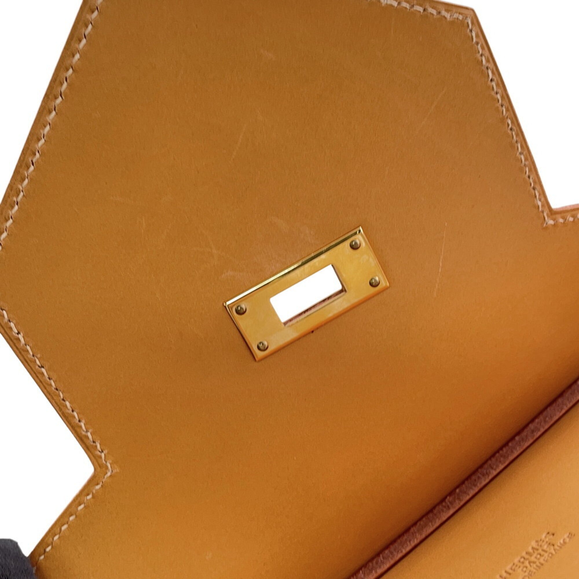 Hermes Natural Navy Rouge Vif Toile H Box Calf Leather Handbag (Pre-Owned)
