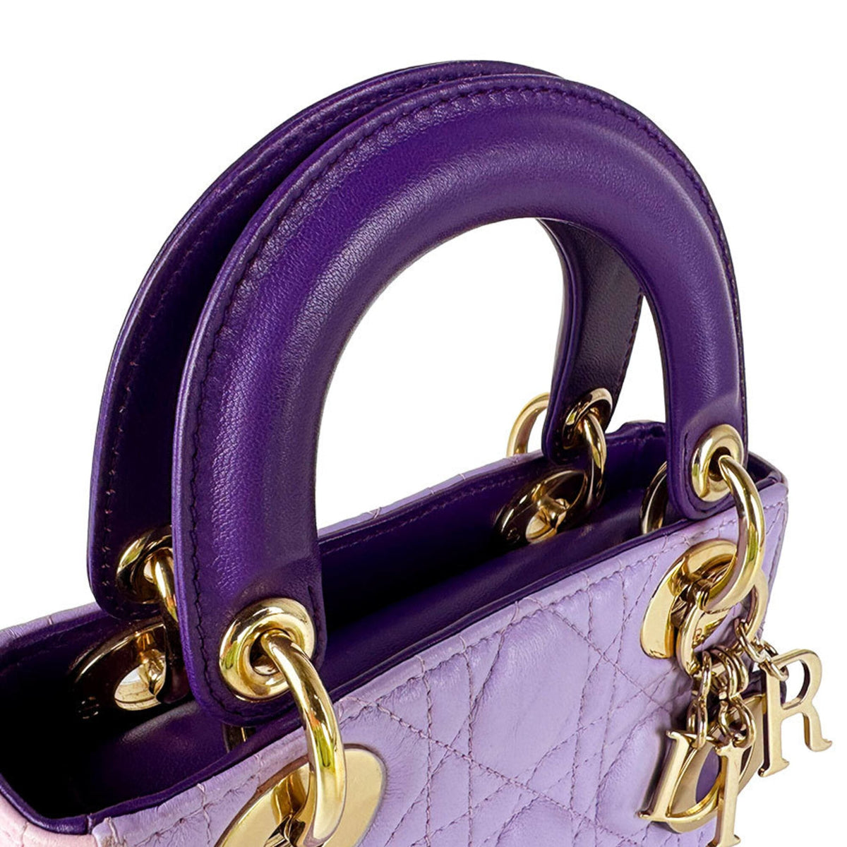 Christian Dior Pink Purple Leather Handbag Shoulder Bag (Pre-Owned)