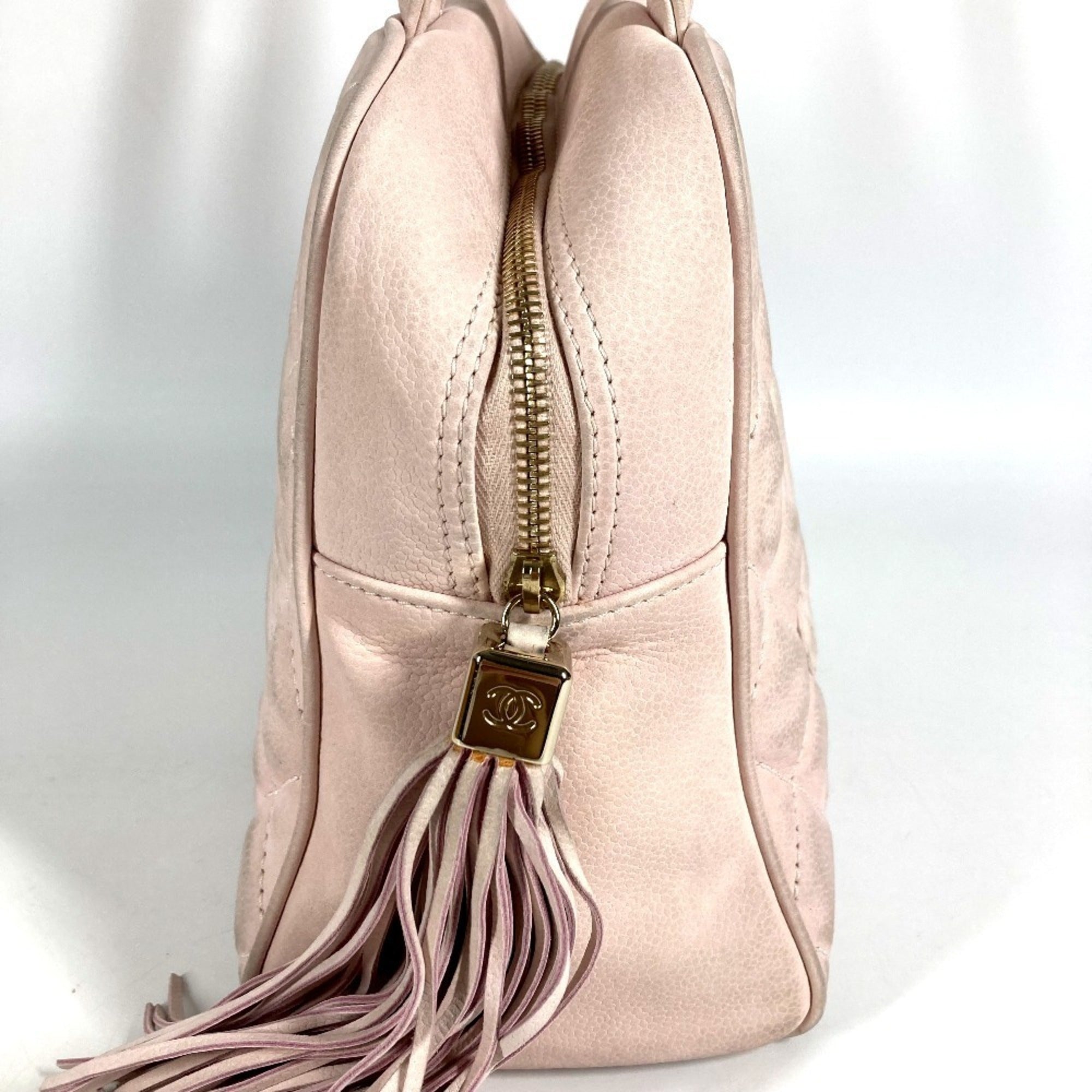 Chanel Matelasse Light Pink Leather Boston Bag Handbag (Pre-Owned)