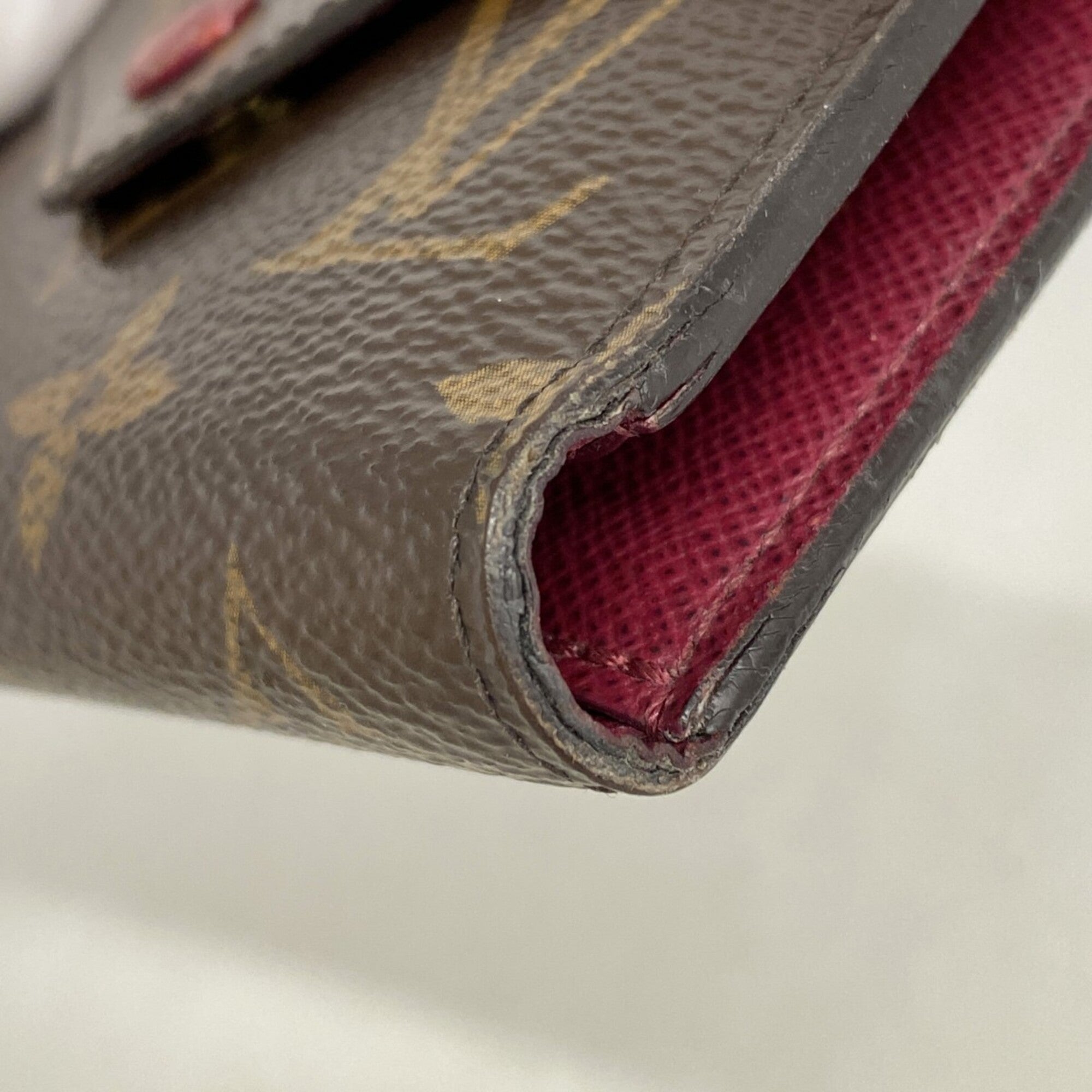 Louis Vuitton Brown Fuchsia Wallet (Tri-Fold) (Pre-Owned)