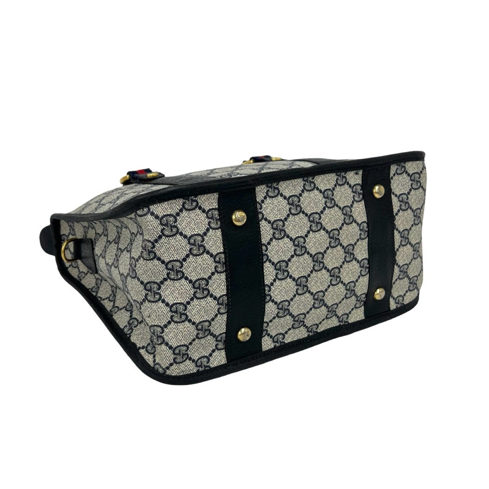 Gucci Navy Red Color Pvc Leather Handbag Shoulder Bag (Pre-Owned)