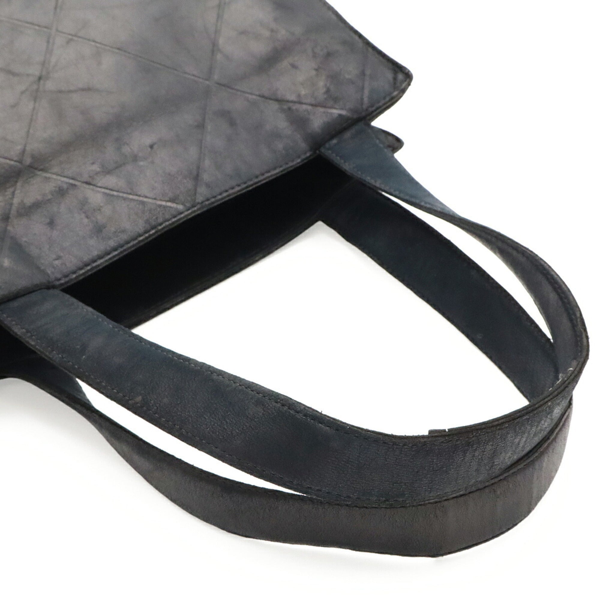 Chanel Black Leather Handbag Tote Bag (Pre-Owned)