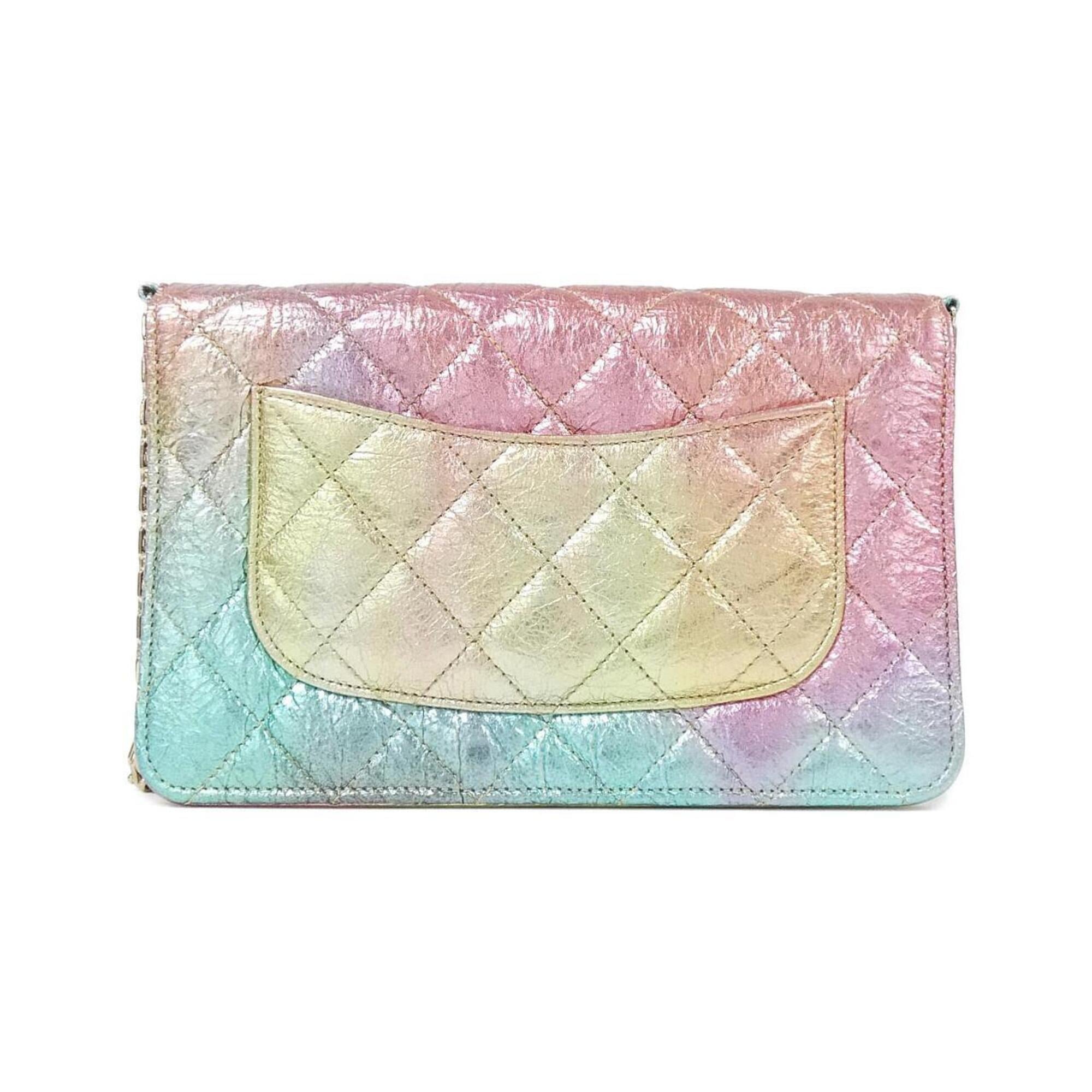 Chanel Metallic Multi-Color Leather Chain/Shoulder Wallet (Pre-Owned)