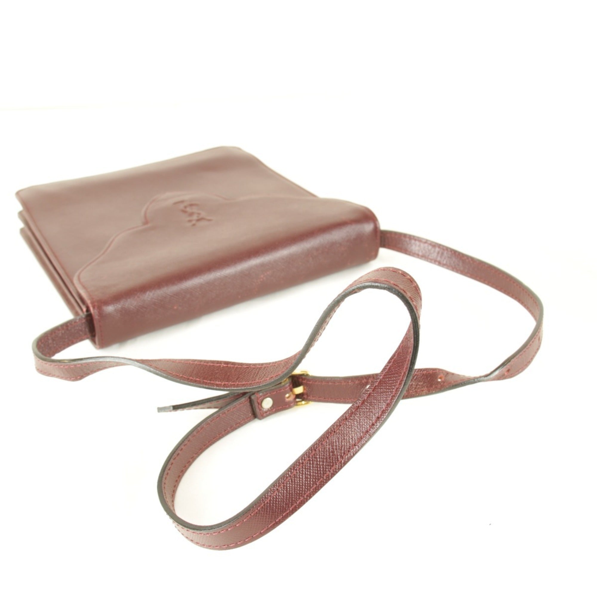 Yves Saint Laurent Wine Leather Shoulder Bag (Pre-Owned)