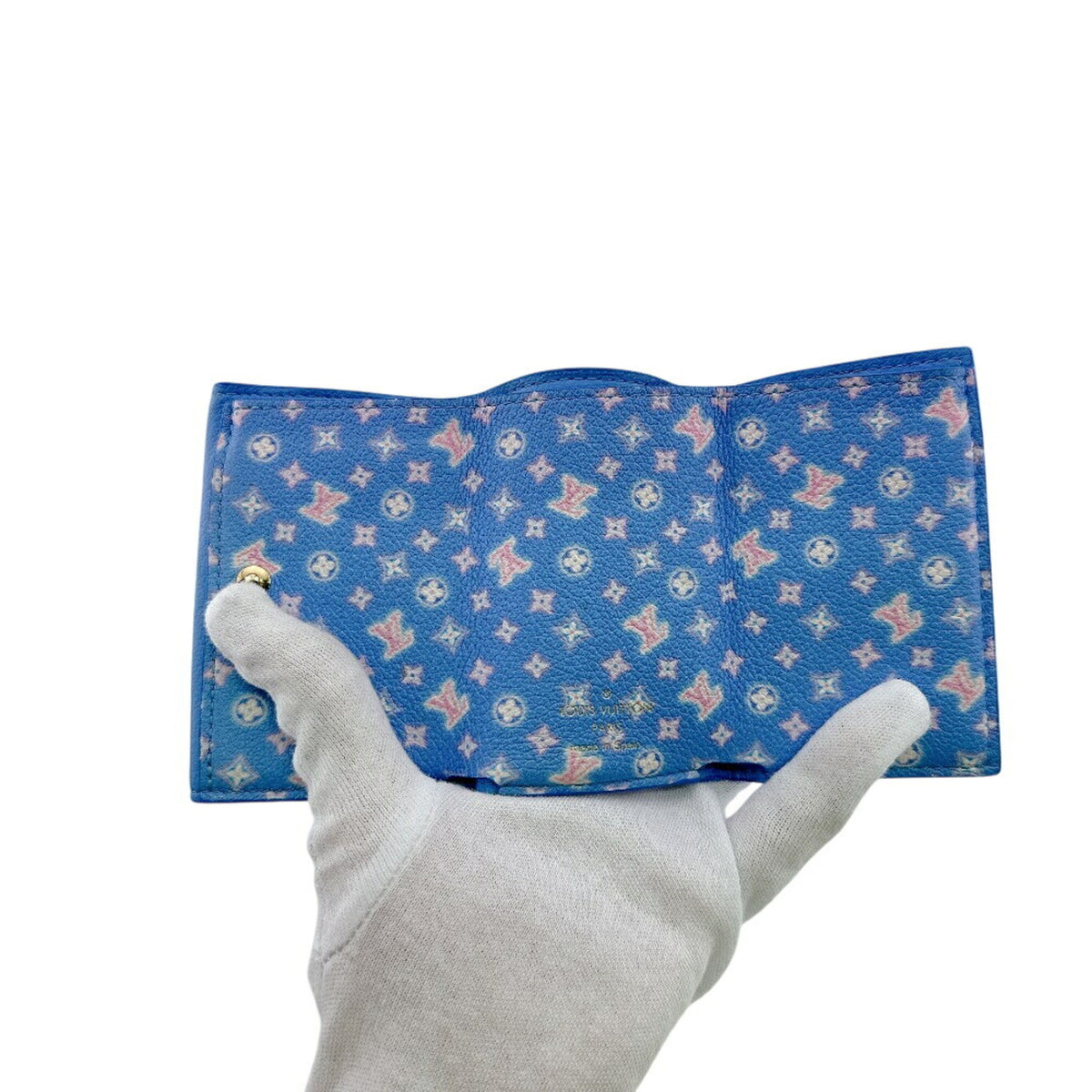 Louis Vuitton Blue Leather Wallet (Tri-Fold) (Pre-Owned)