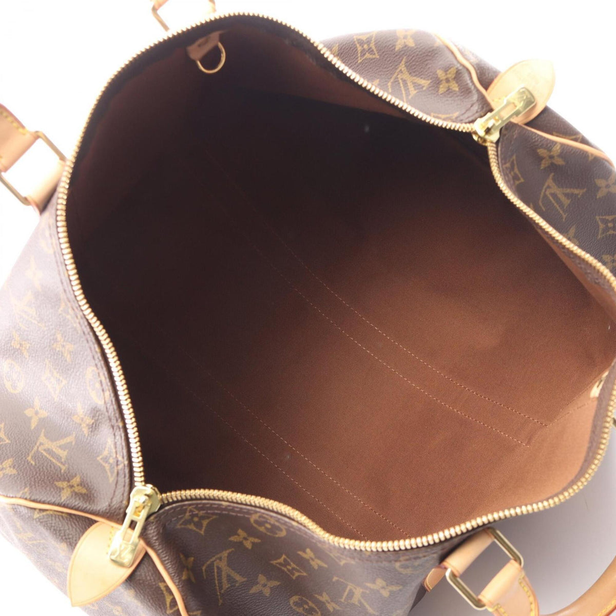 Louis Vuitton Brown Coated Canvas Leather Boston Bag Handbag (Pre-Owned)