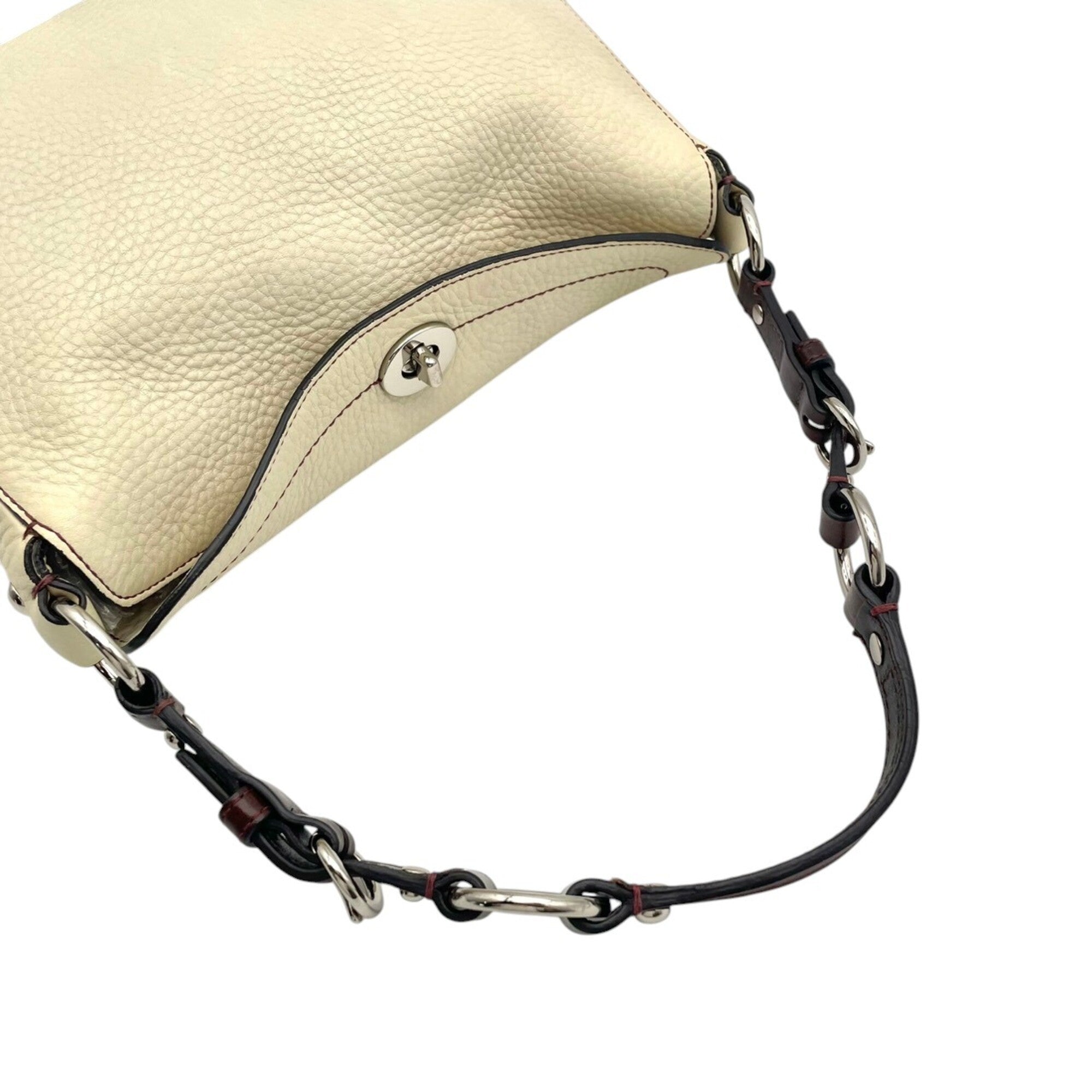 Coach Ivory Leather Handbag Shoulder Bag (Pre-Owned)
