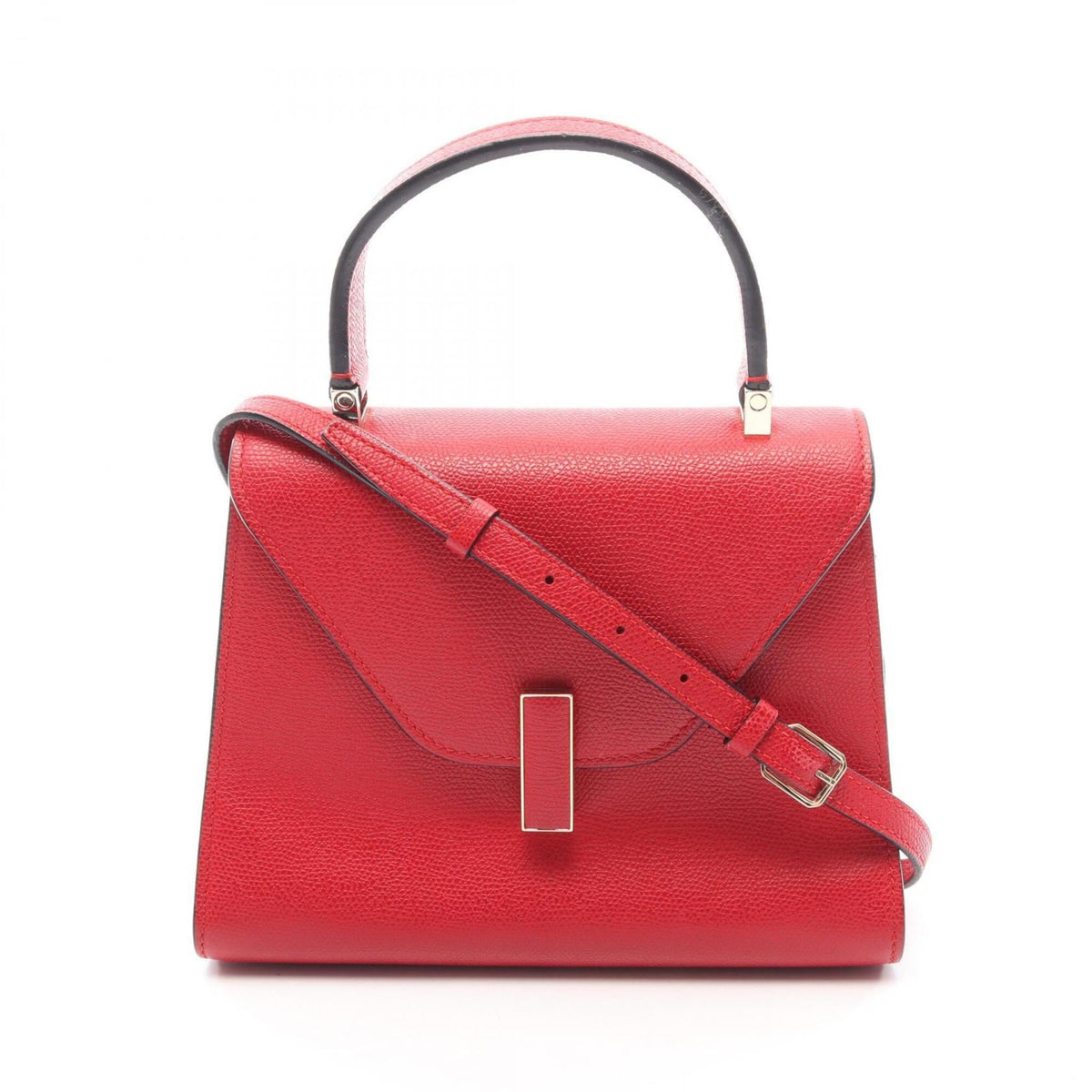 Valextra Red Color Leather Handbag Shoulder Bag (Pre-Owned)