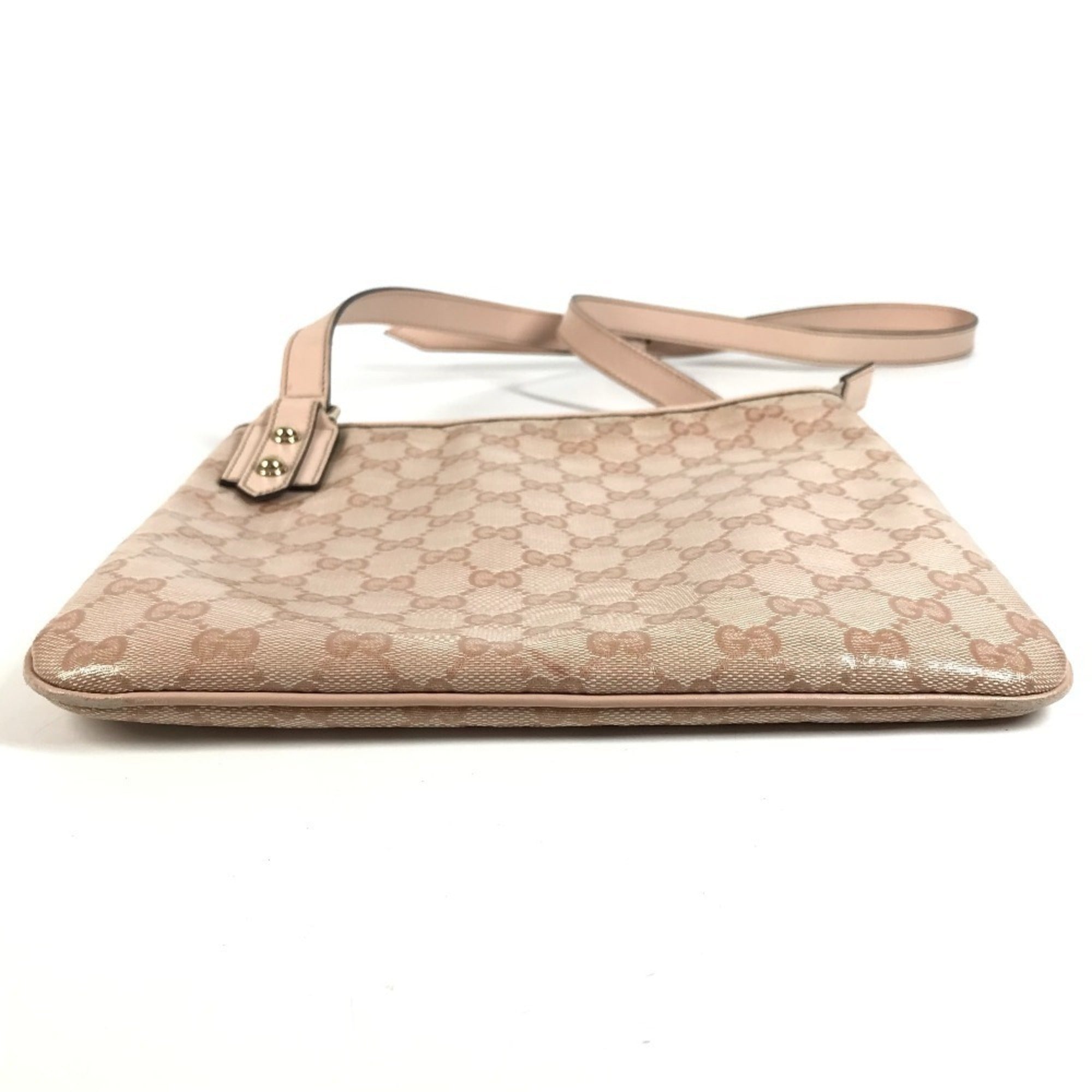 Gucci Pink Leather Coated Canvas Pochette Shoulder Bag (Pre-Owned)