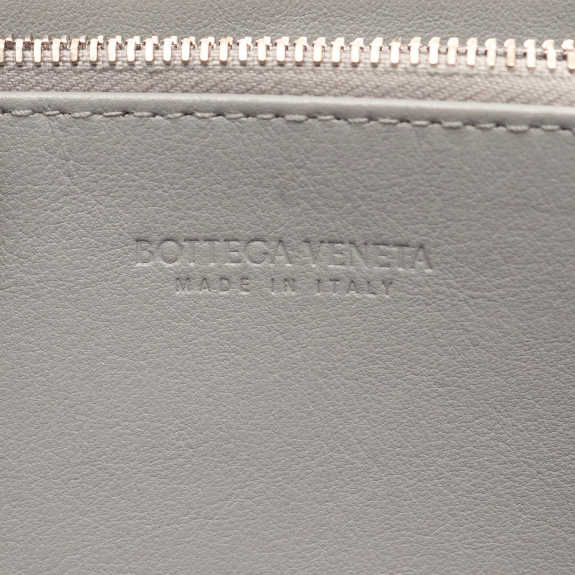 Bottega Veneta Gray Intrecciato Long Wallet (Bi-Fold) (Pre-Owned)