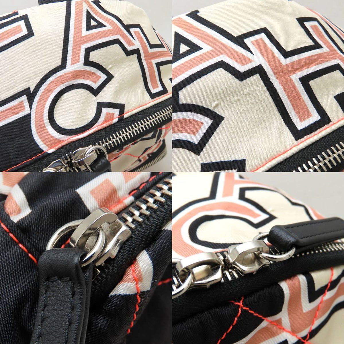Chanel Black Ivory Pink Nylon Leather Backpack (Pre-Owned)