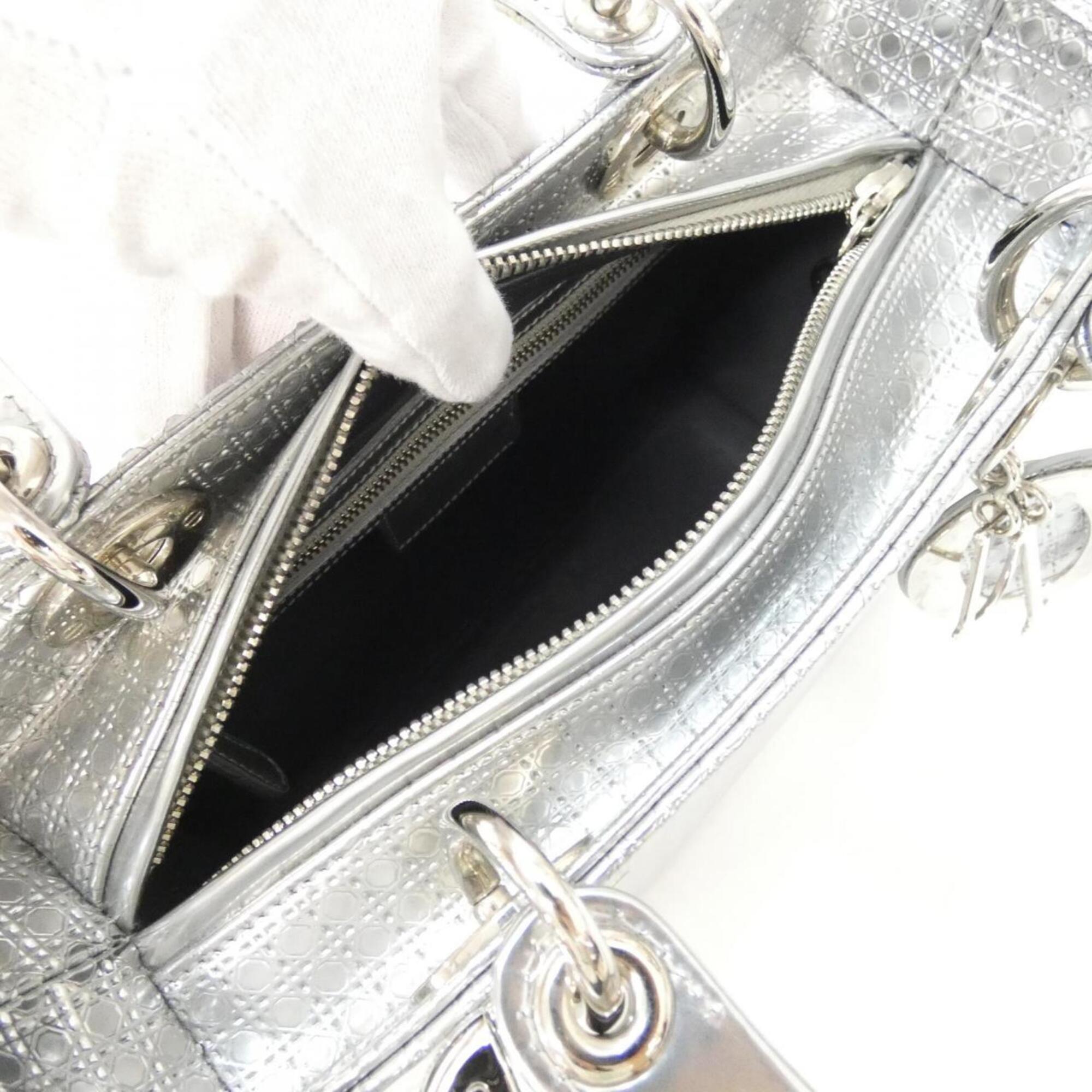 Christian Dior Metallic Silver Leather Handbag (Pre-Owned)
