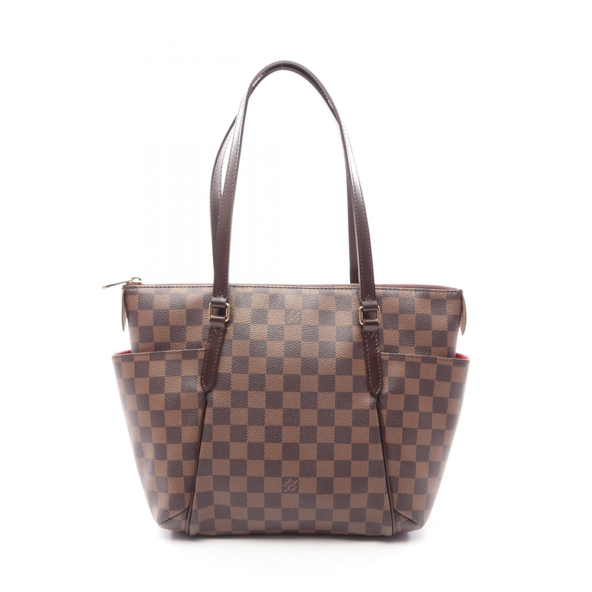 Louis Vuitton Brown Coated Canvas Leather Handbag Tote Bag (Pre-Owned)