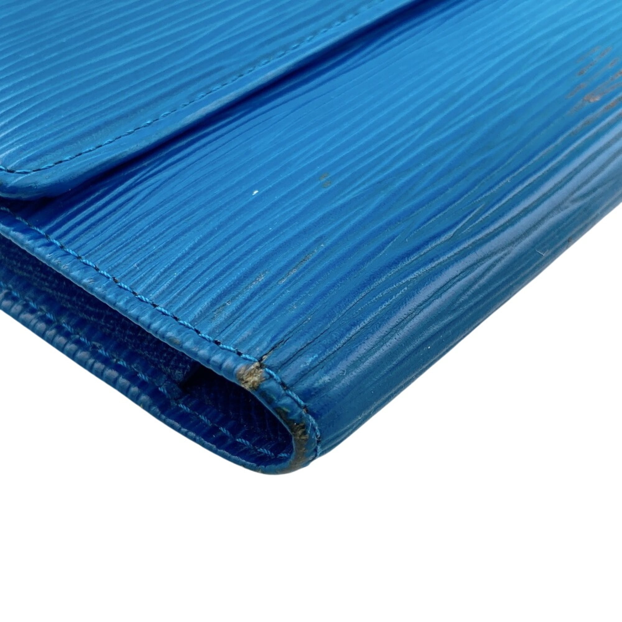 Louis Vuitton Epi Blue Epi Leather Long Wallet (Bi-Fold) (Pre-Owned)