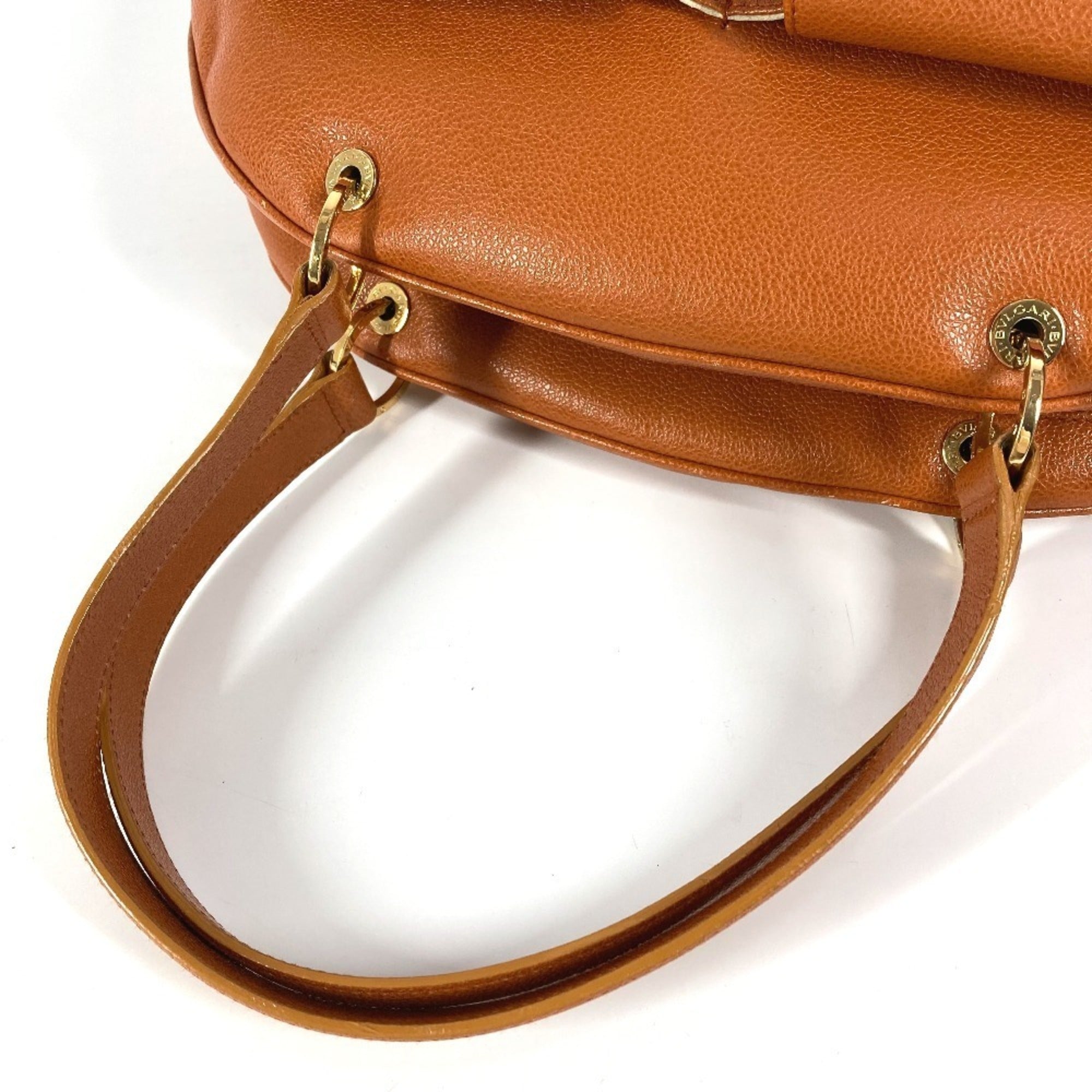 Bvlgari Brown Leather Boston Bag Shoulder Bag (Pre-Owned)