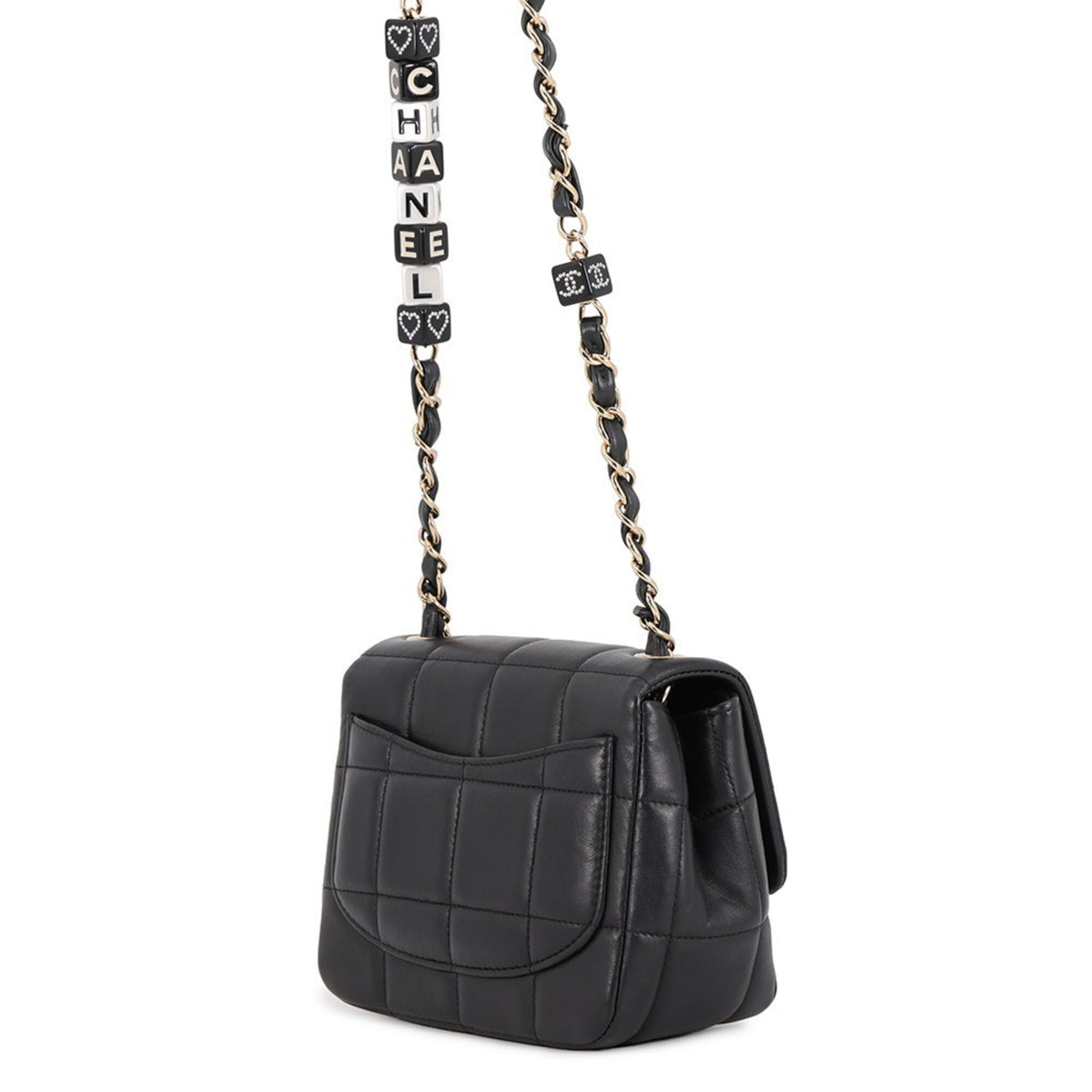 Chanel Chocolate Bar Black Leather Shoulder Bag (Pre-Owned)