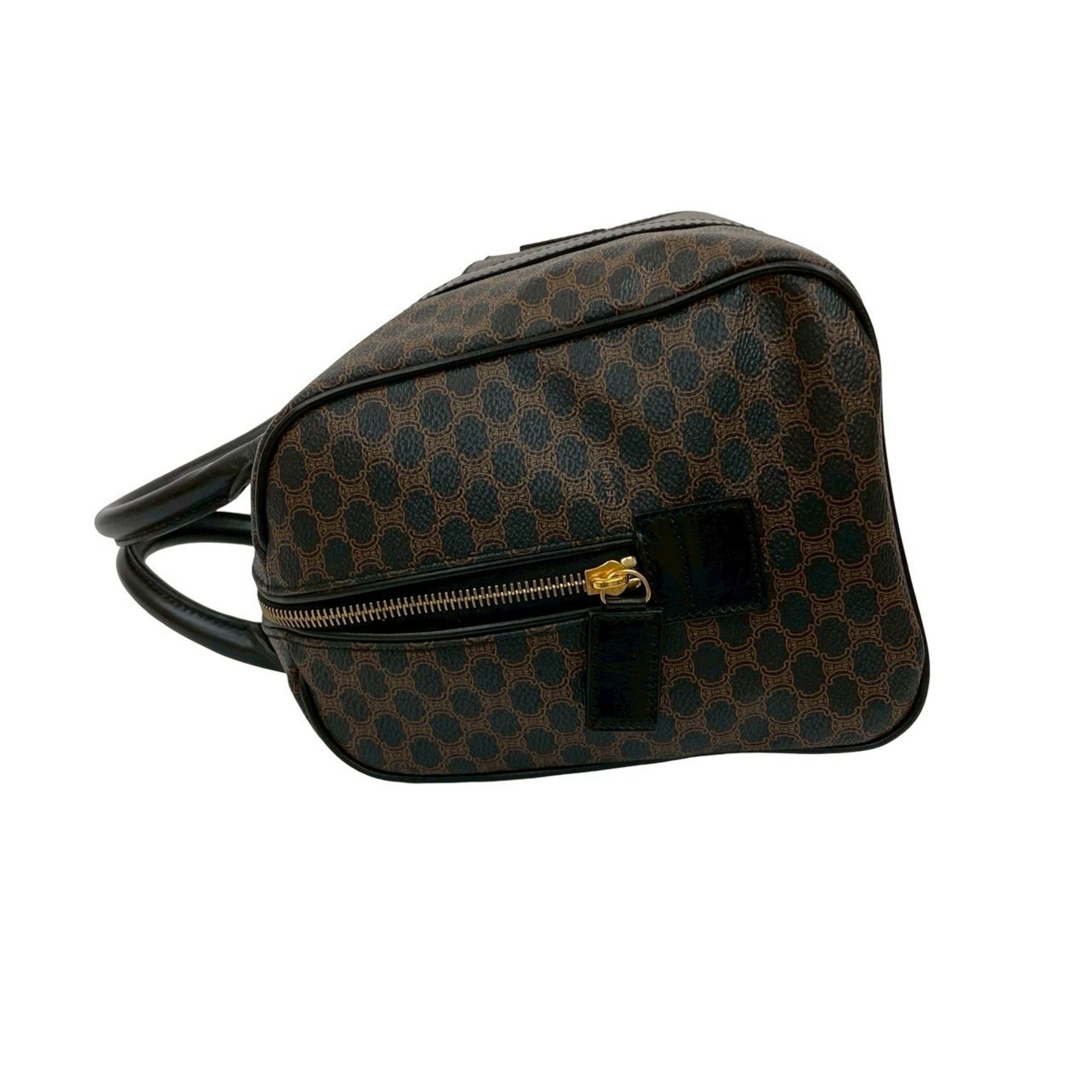 Celine Black Brown Leather Pvc Boston Bag Handbag (Pre-Owned)