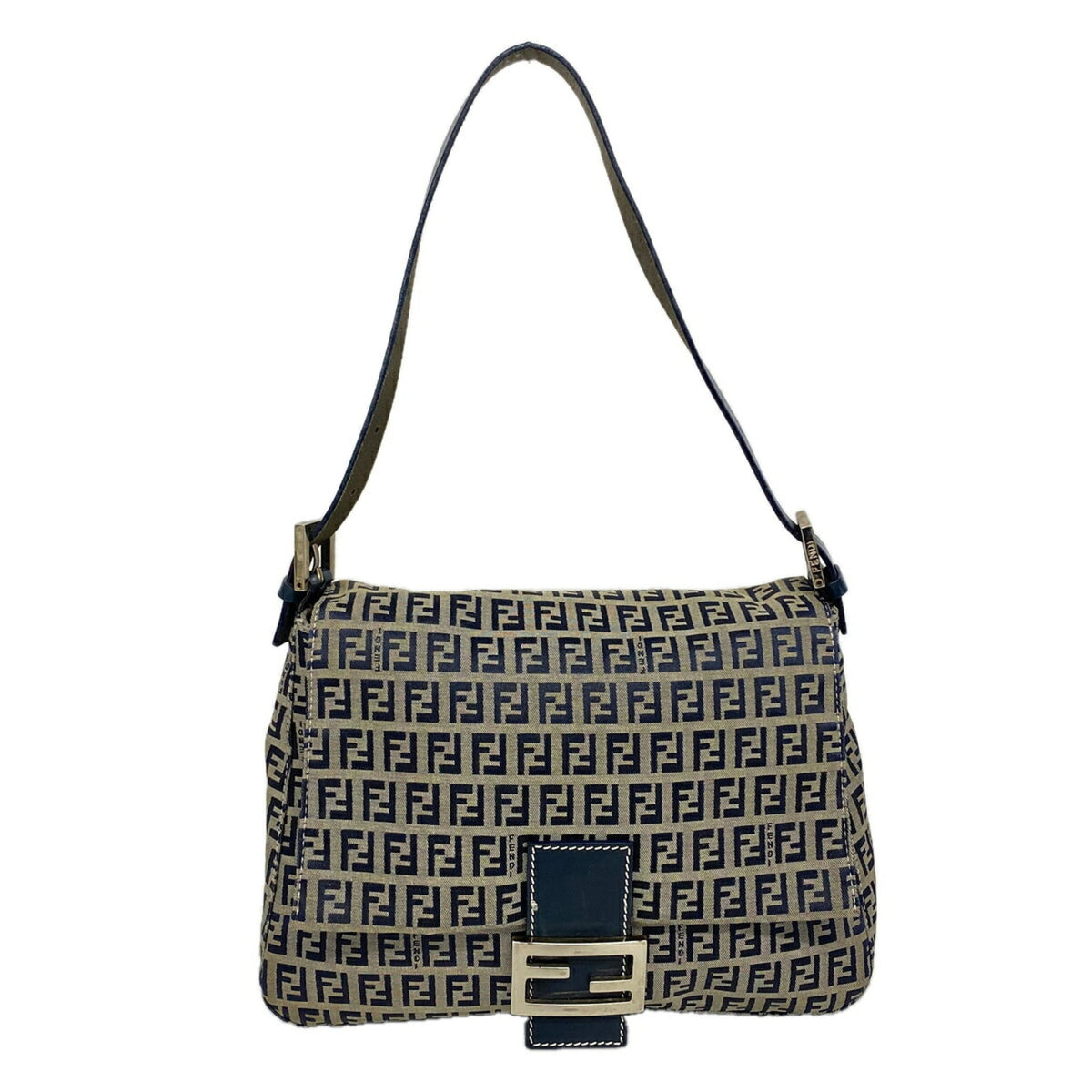 Fendi Navy Nylon Canvas Handbag (Pre-Owned)