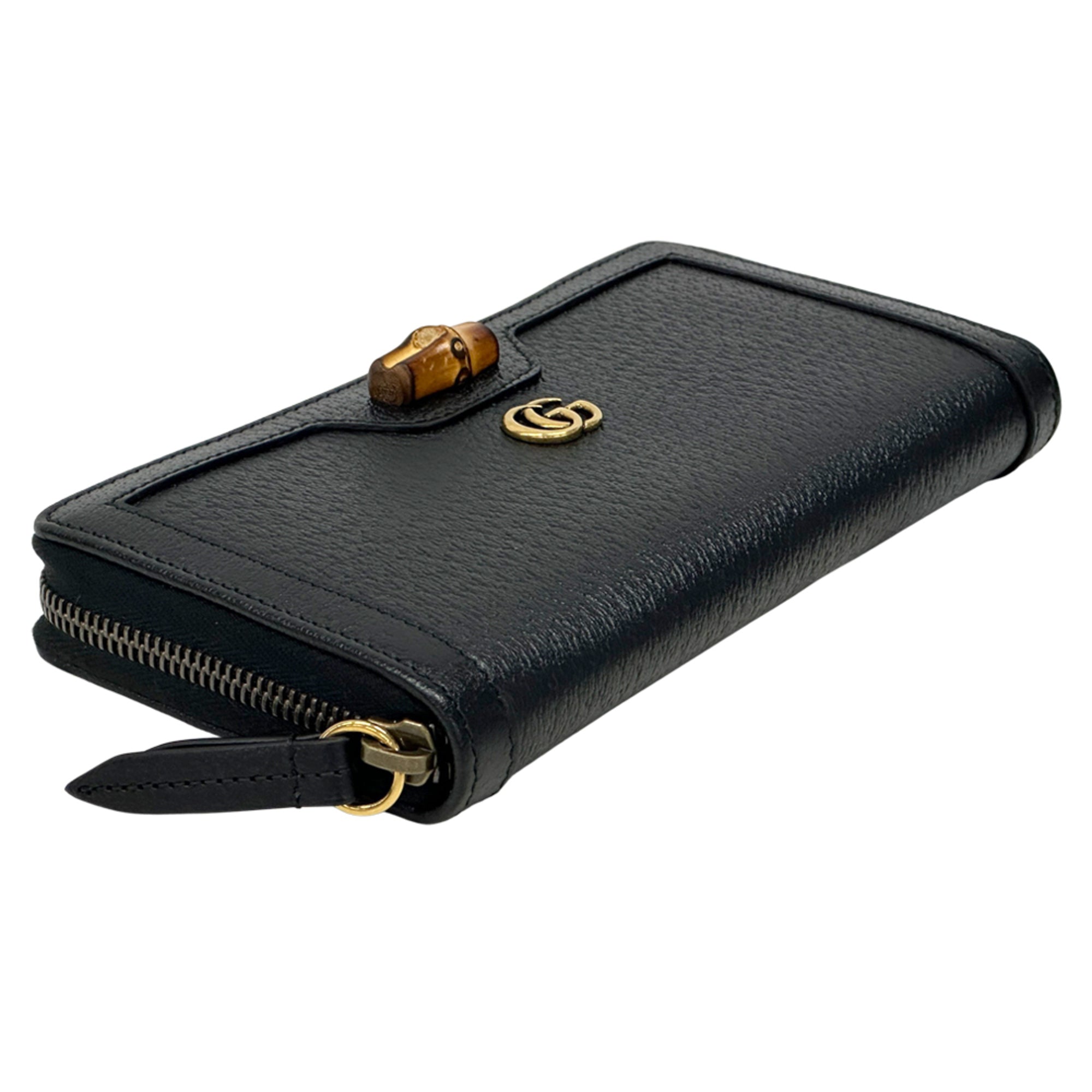 Gucci Black Leather Long Wallet (Bi-Fold) (Pre-Owned)