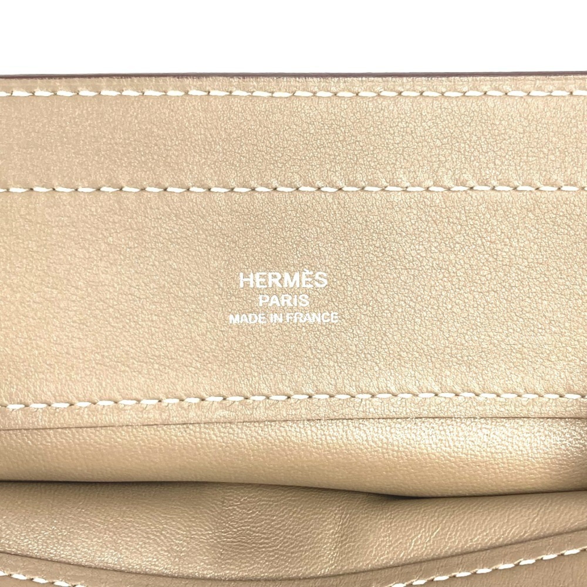 Hermes Etoupe Gray Gray Leather Pochette Shoulder Bag (Pre-Owned)