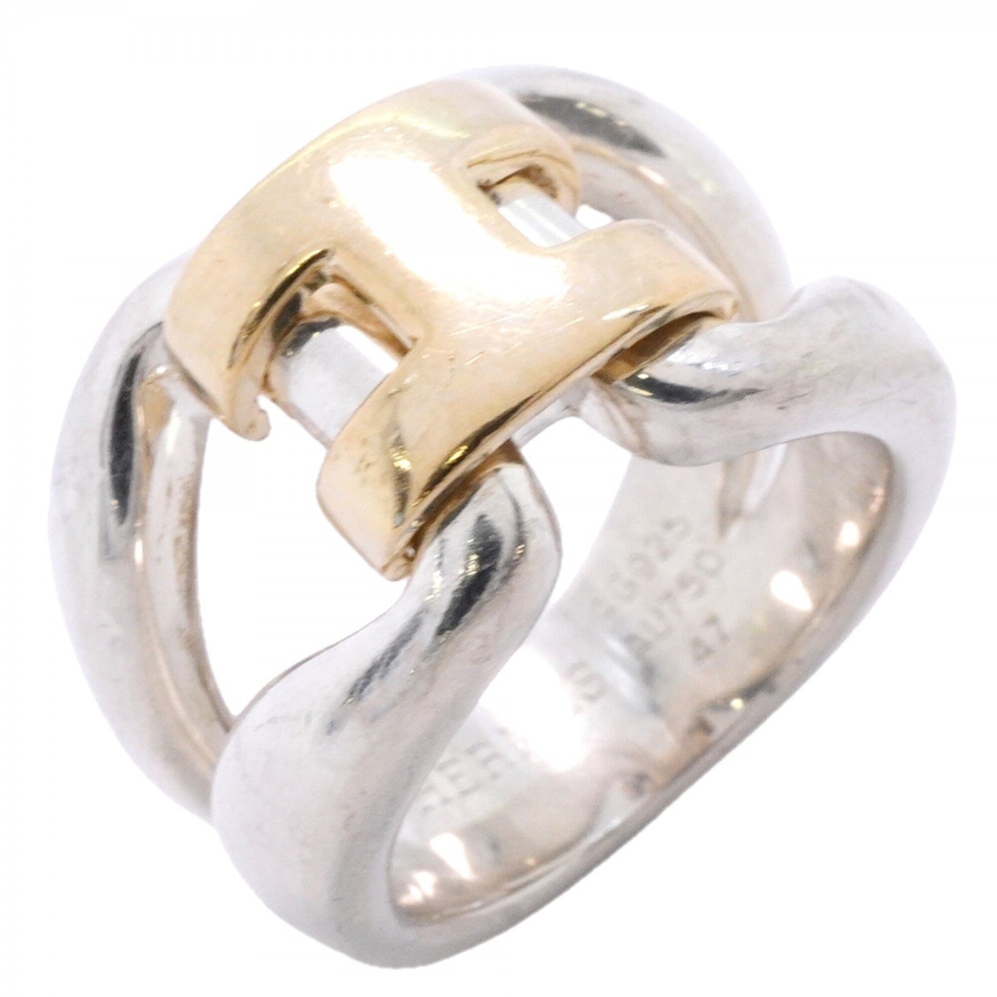 Hermes Yellow Gold (18K) Silver 925 Band Ring (Pre-Owned)