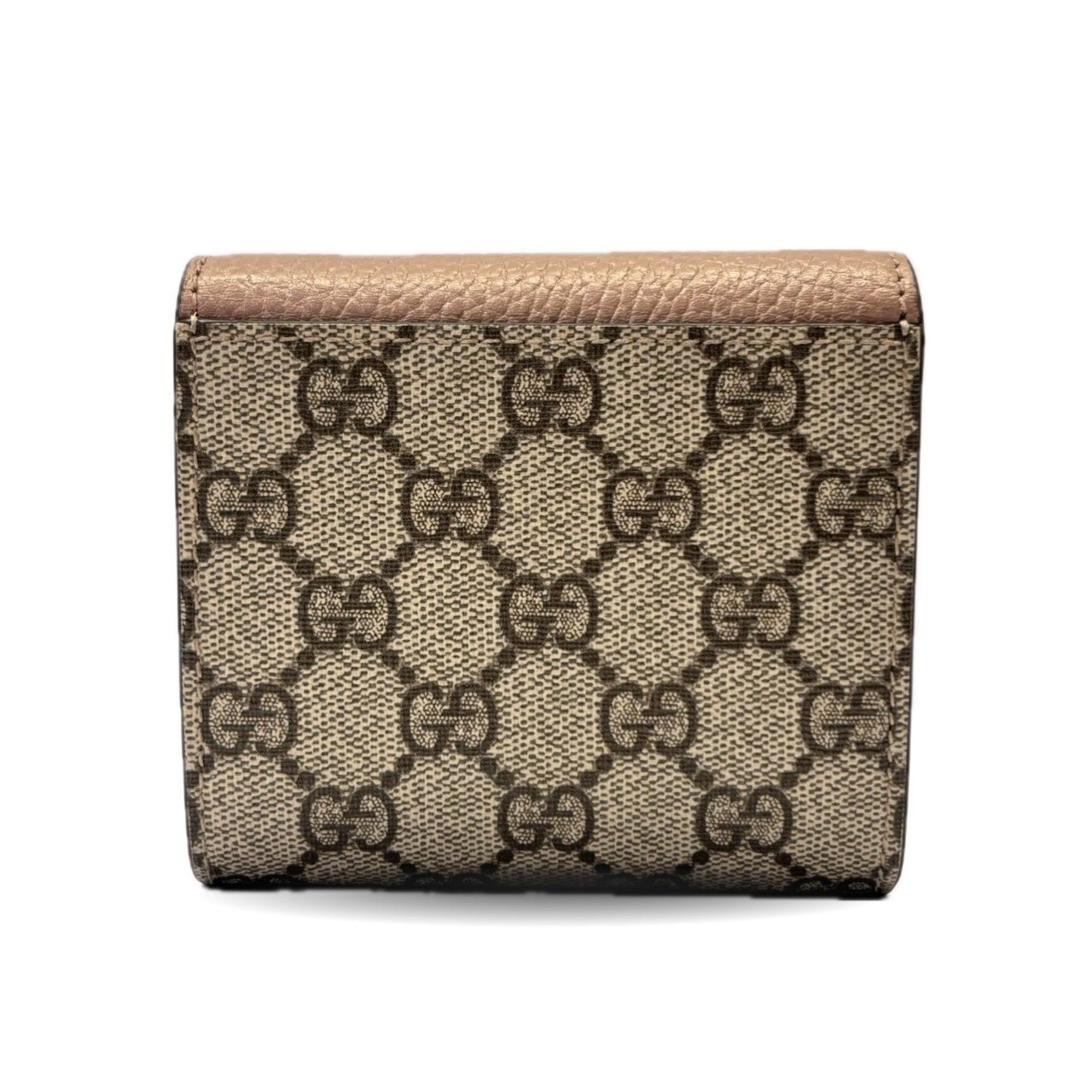 Gucci Pink Beige Gg Supreme Leather Wallet (Bi-Fold) (Pre-Owned)