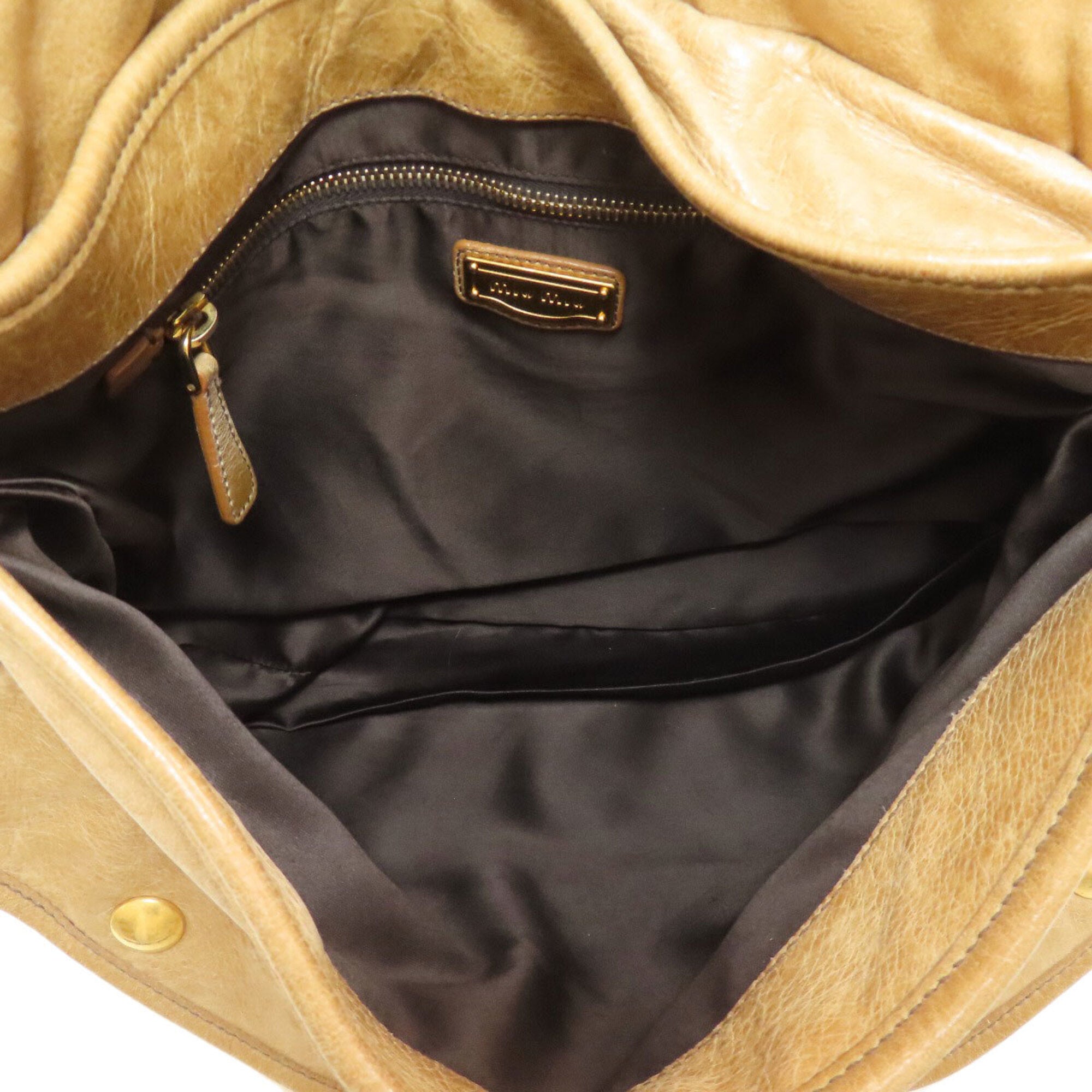 Miu Miu Beige Leather Tote Bag (Pre-Owned)