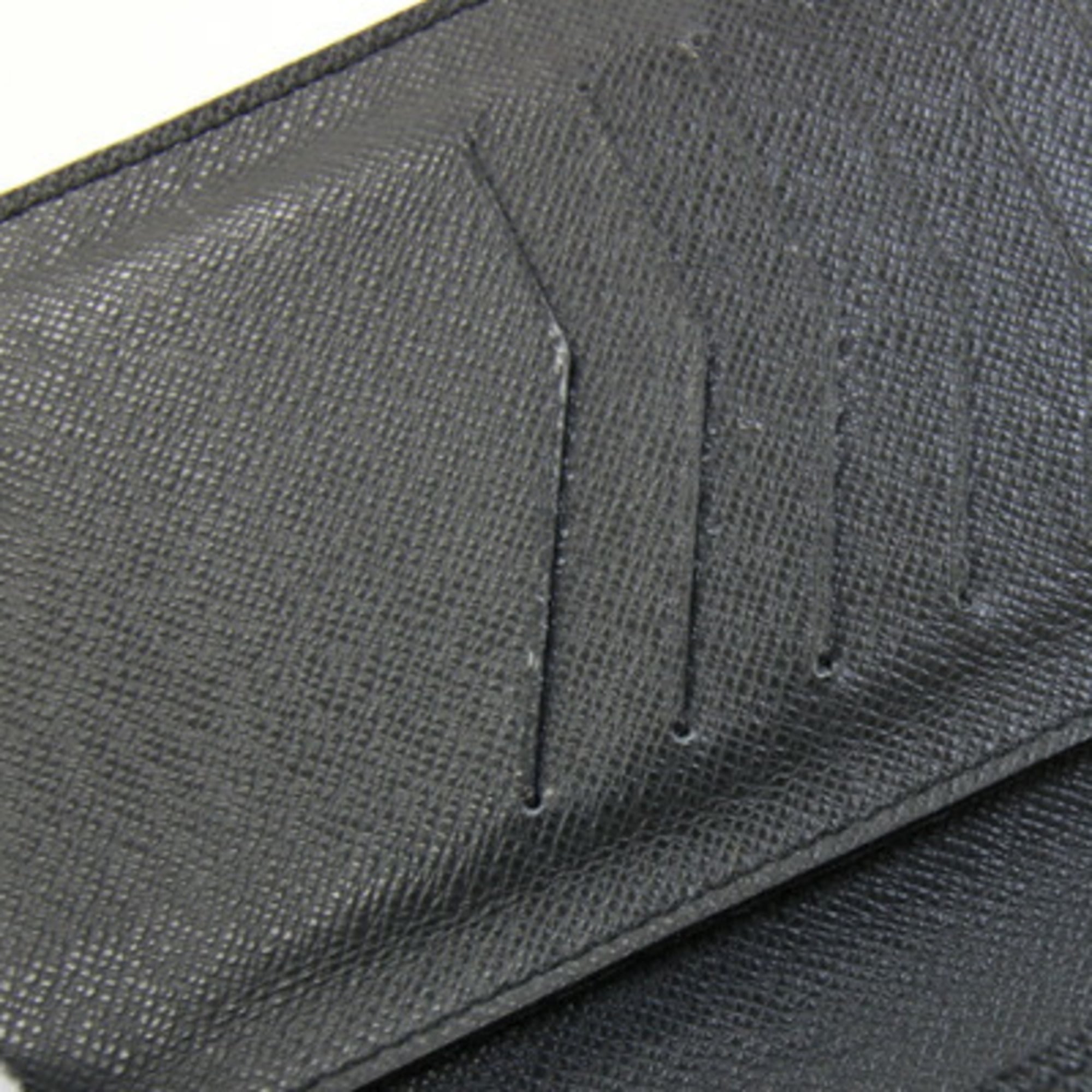 Louis Vuitton Black Noir Taiga Leather Long Bill Wallet (Bi-Fold) (Pre-Owned)