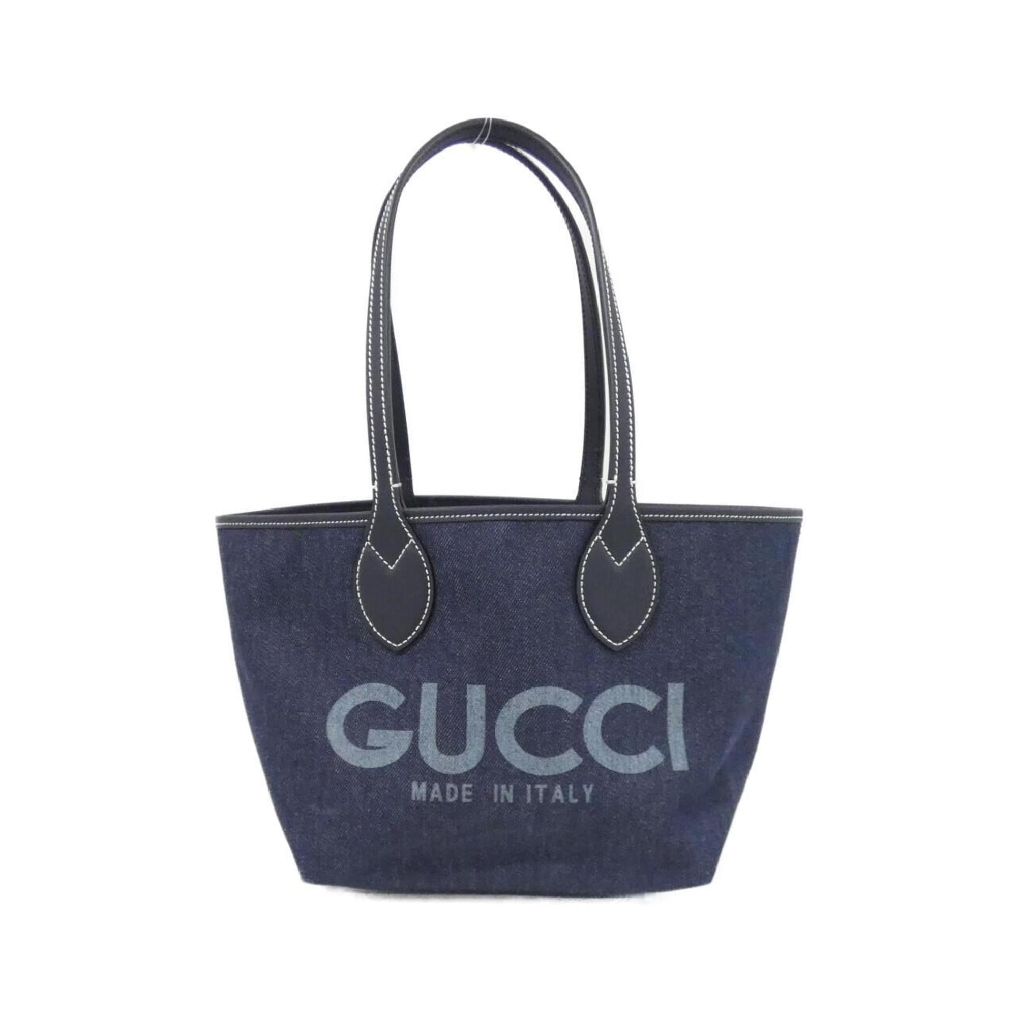 Gucci Blue Denim Gg Supreme Canvas Handbag (Pre-Owned)
