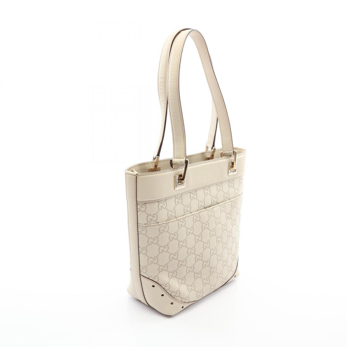 Gucci Ivory Leather Handbag Tote Bag (Pre-Owned)