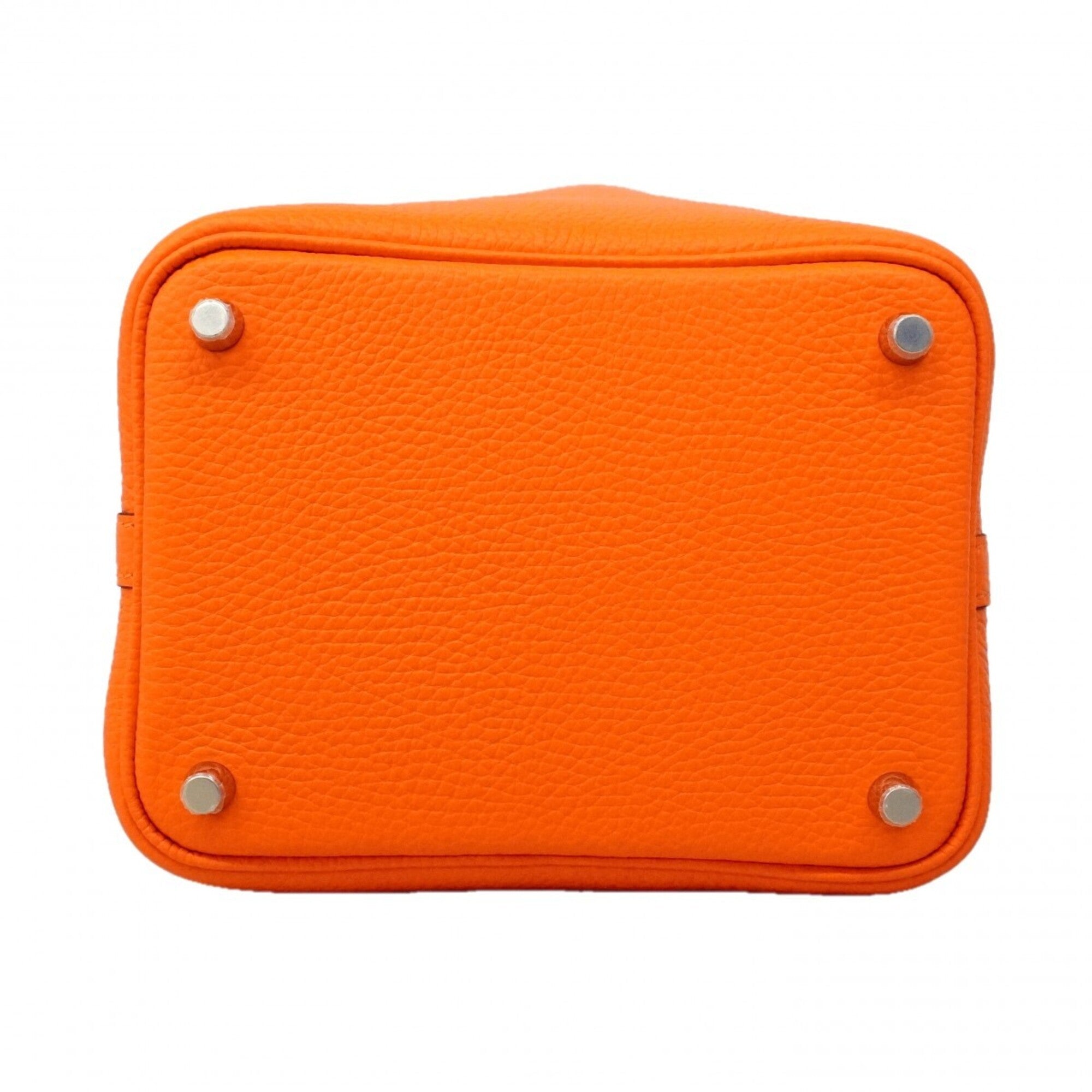 Hermes Orange Taurillon Clemence Leather Swift Leather Handbag (Pre-Owned)
