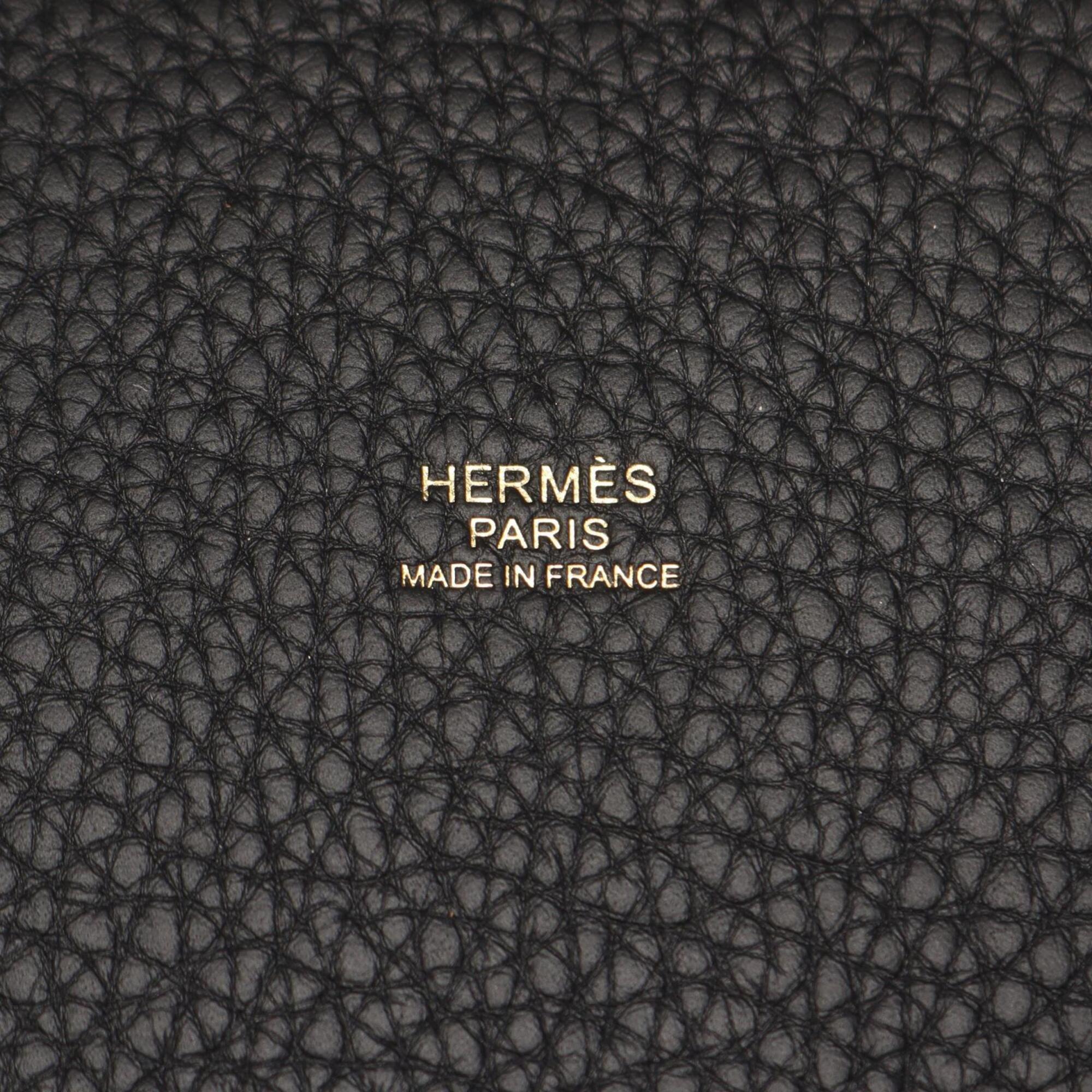 Hermes Black Taurillon Clemence Leather Handbag (Pre-Owned)
