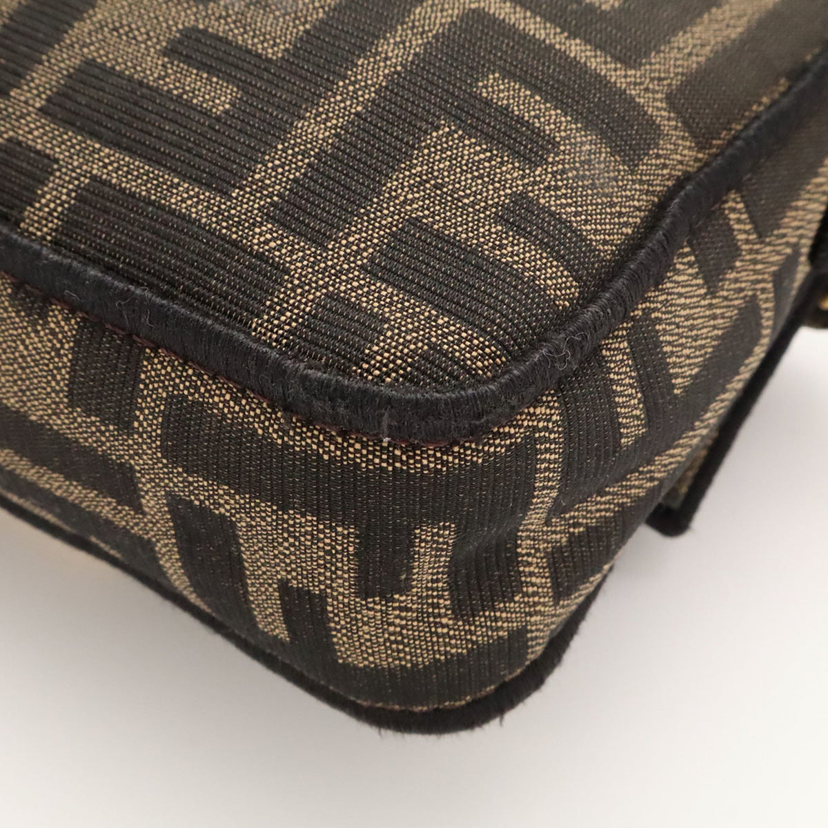 Fendi Black Khaki Brown Leather Handbag Shoulder Bag (Pre-Owned)