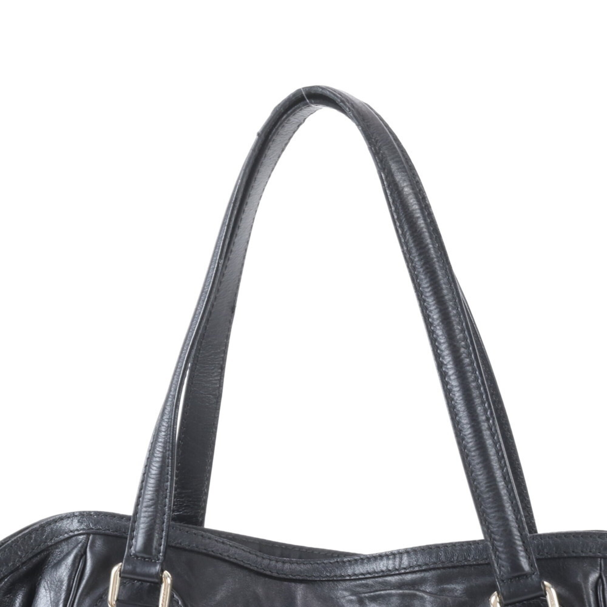 Gucci Guccissima Black Leather Handbag Tote Bag (Pre-Owned)