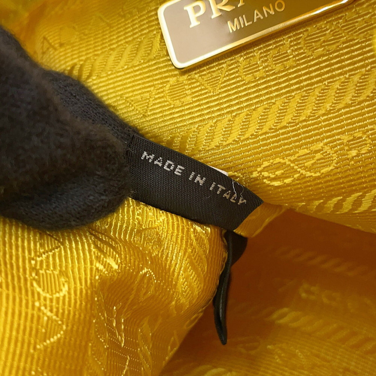 Prada Yellow Nylon Handbag (Pre-Owned)